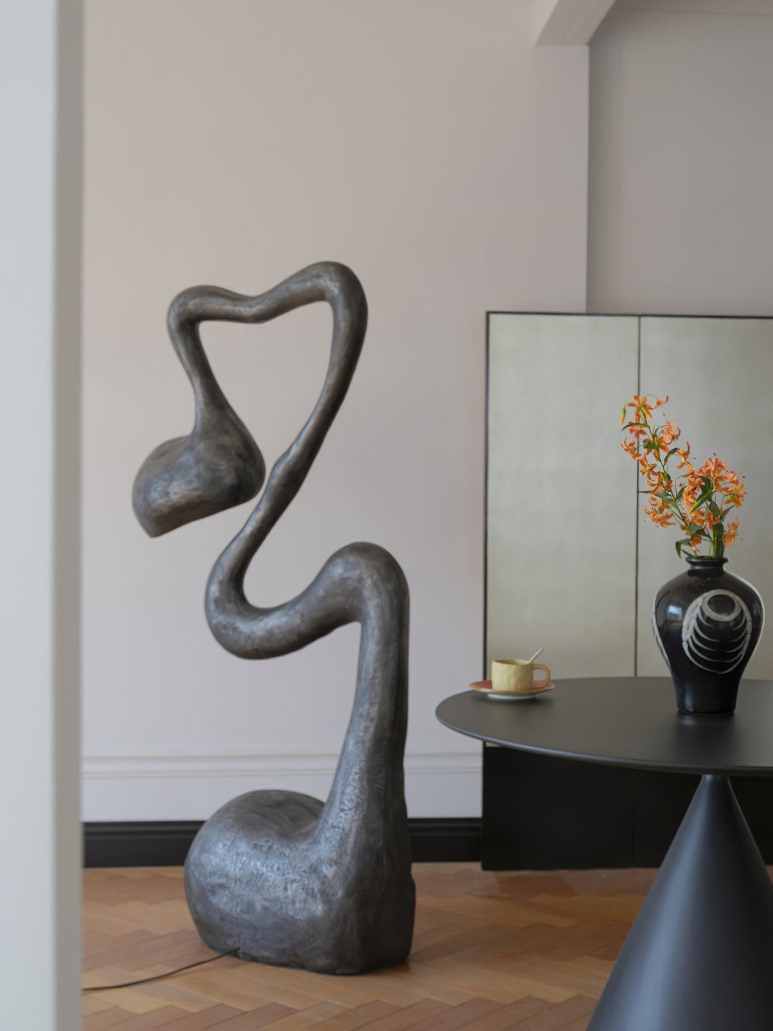 Olcarus Organic Ceramic Floor Lamp-Neutral Decor