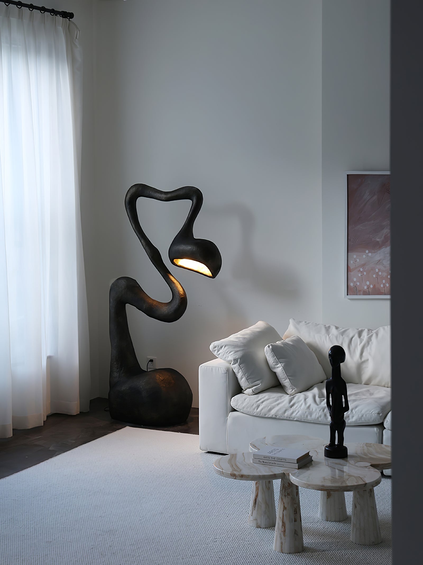 Olcarus Organic Ceramic Floor Lamp-Neutral Decor