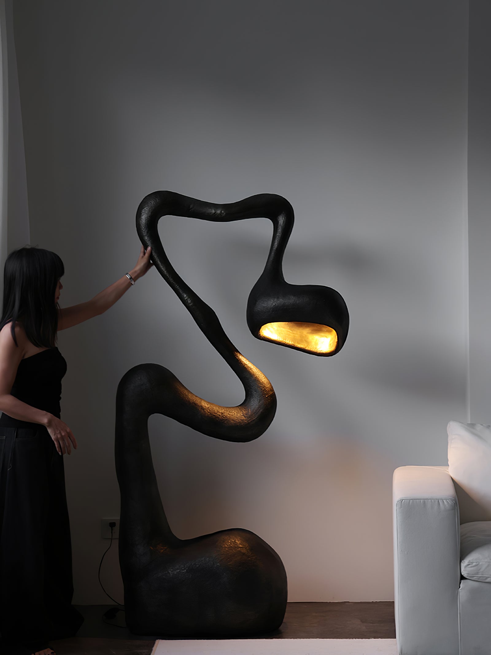 Olcarus Organic Ceramic Floor Lamp-Neutral Decor