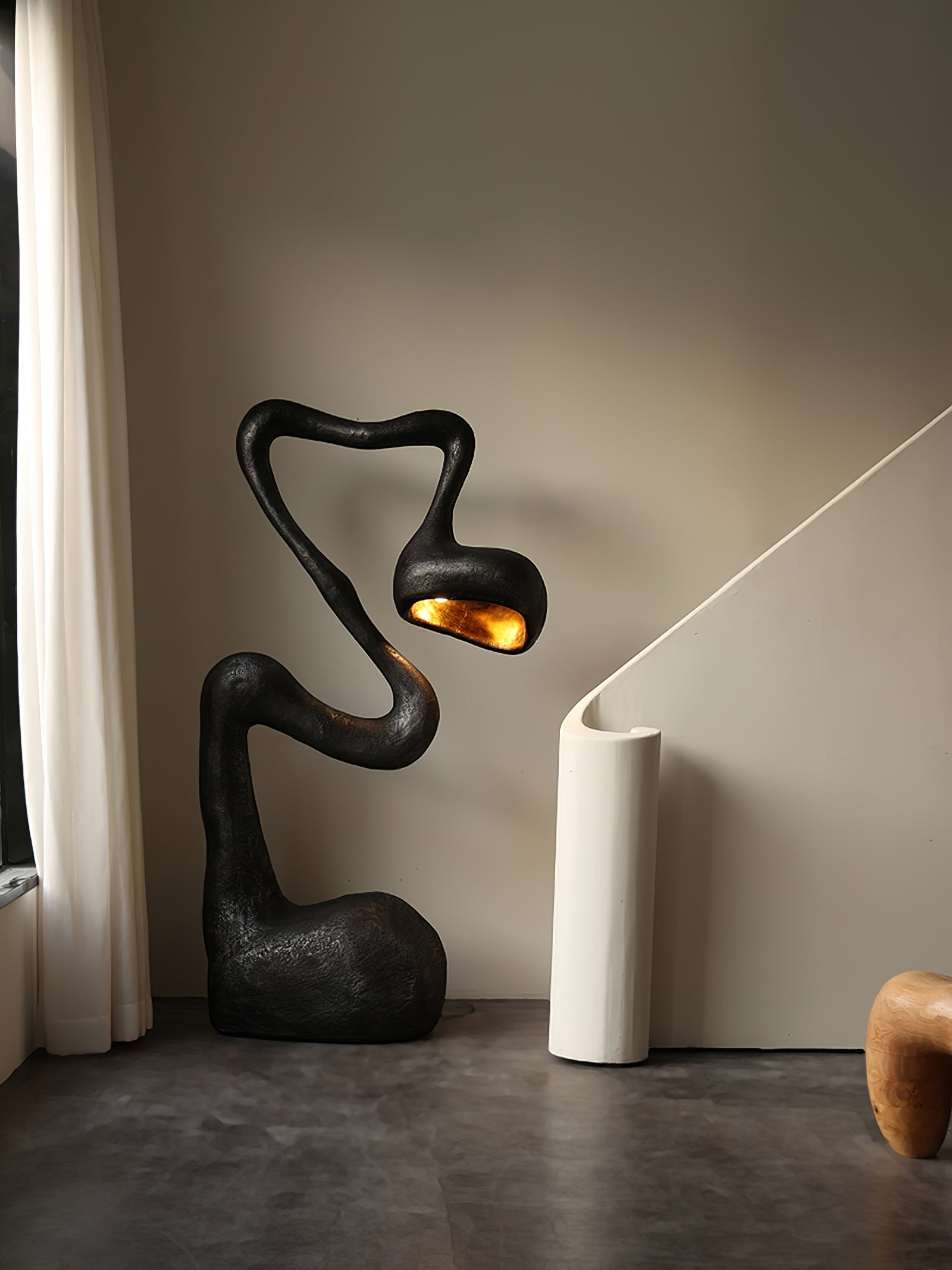 Olcarus Organic Ceramic Floor Lamp-Neutral Decor
