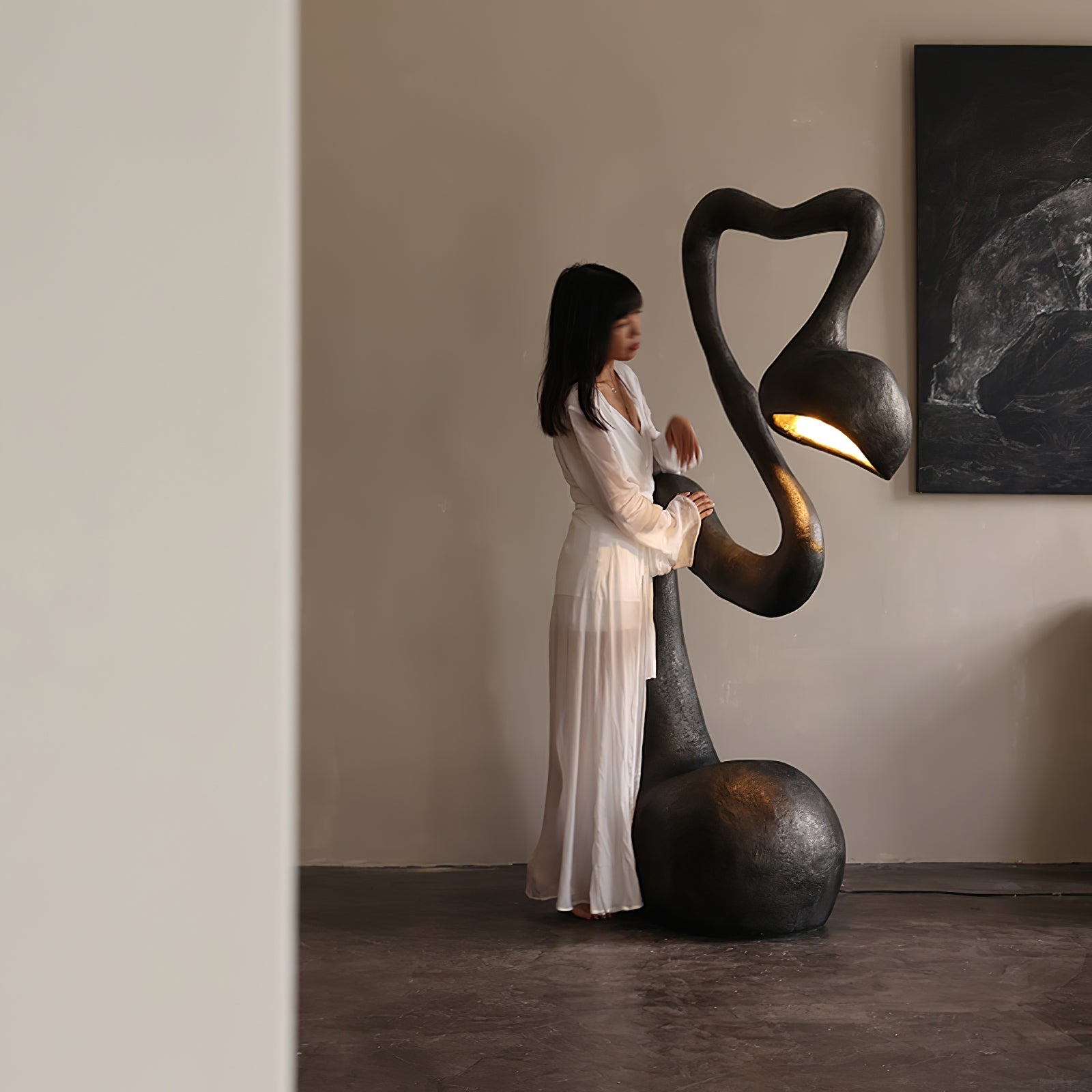Olcarus Organic Ceramic Floor Lamp-Neutral Decor