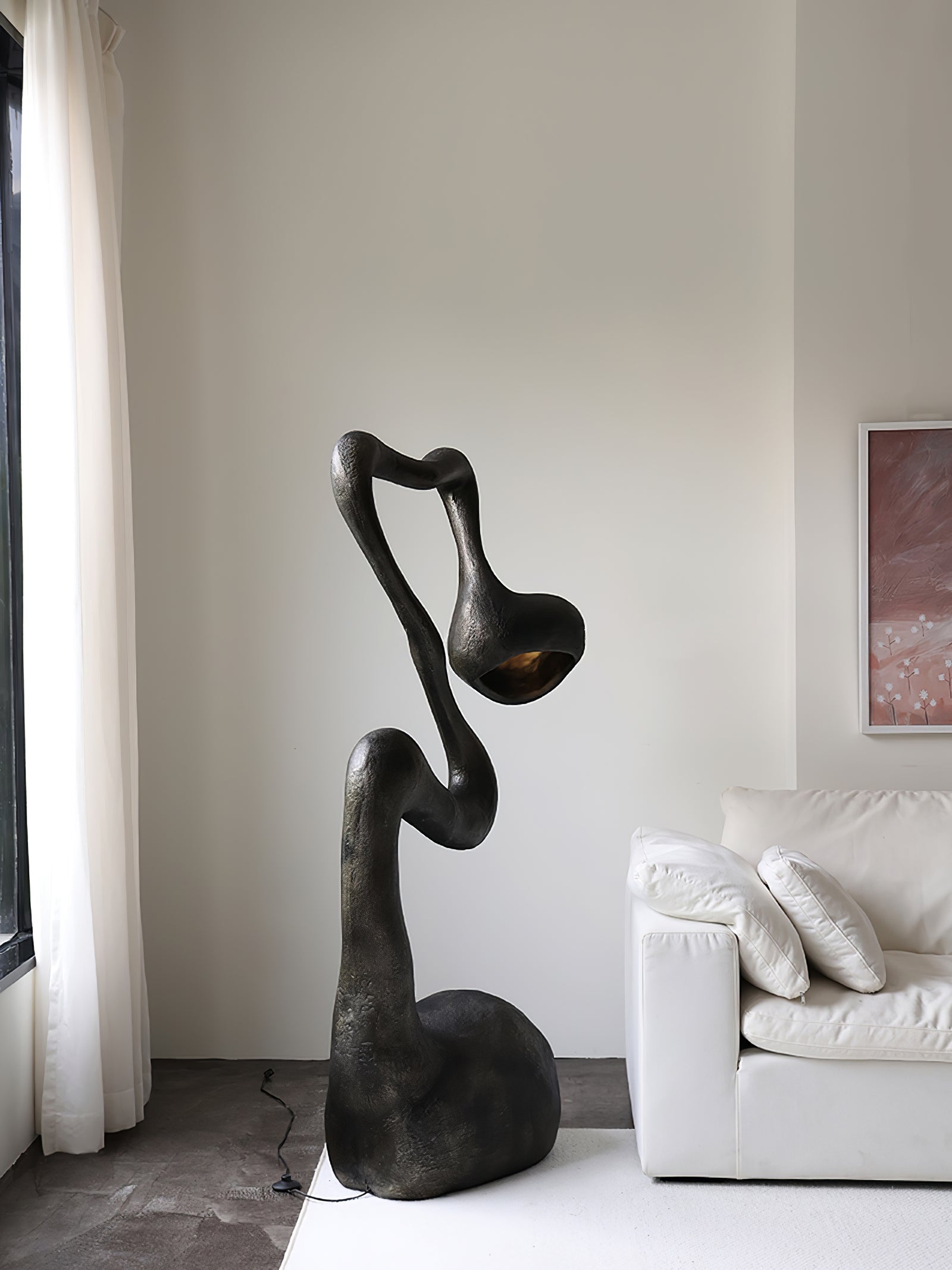 Olcarus Organic Ceramic Floor Lamp-Neutral Decor
