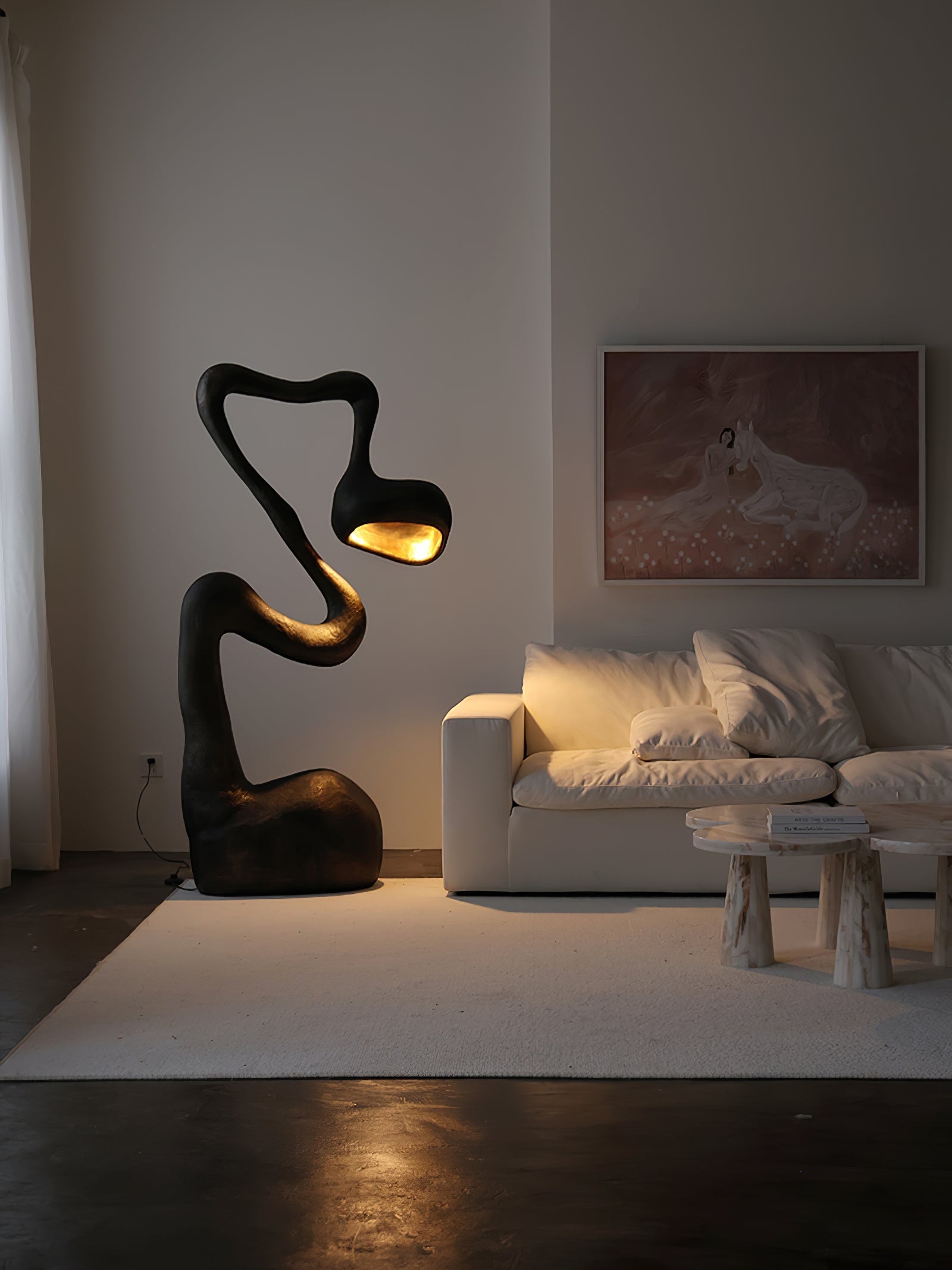 Olcarus Organic Ceramic Floor Lamp-Neutral Decor