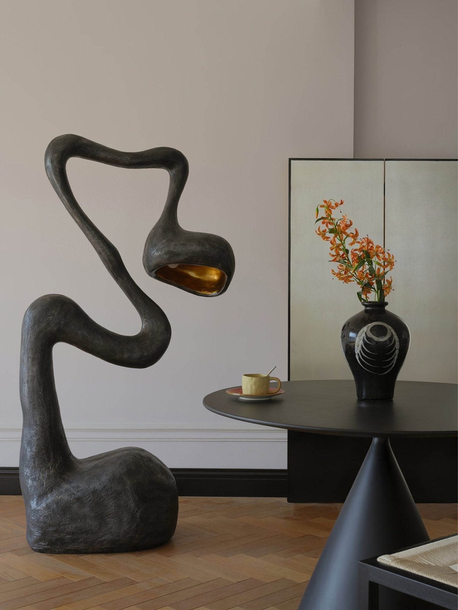 Olcarus Organic Ceramic Floor Lamp-Neutral Decor