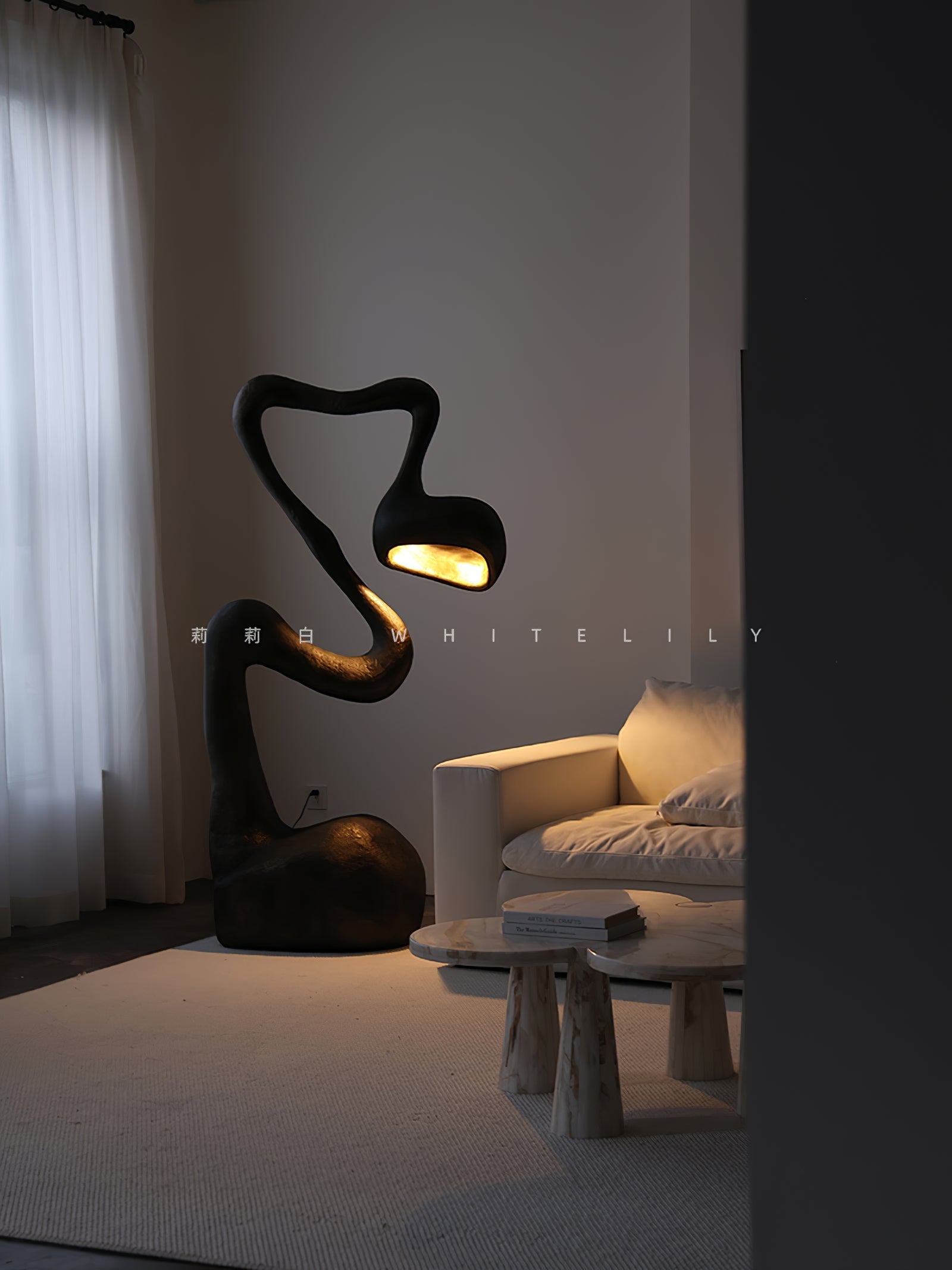 Olcarus Organic Ceramic Floor Lamp-Neutral Decor