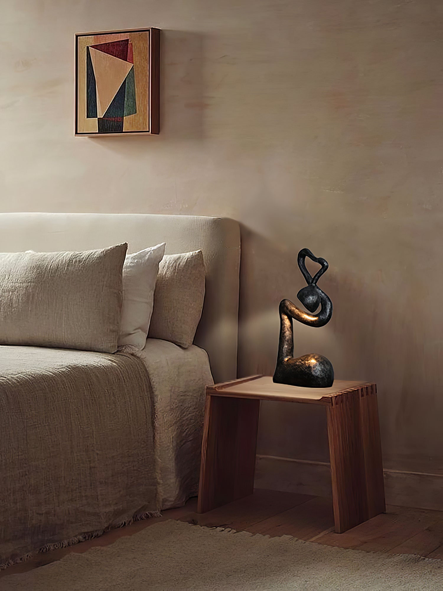 Twist Black Sculptural Table Lamp-Neutral Decor