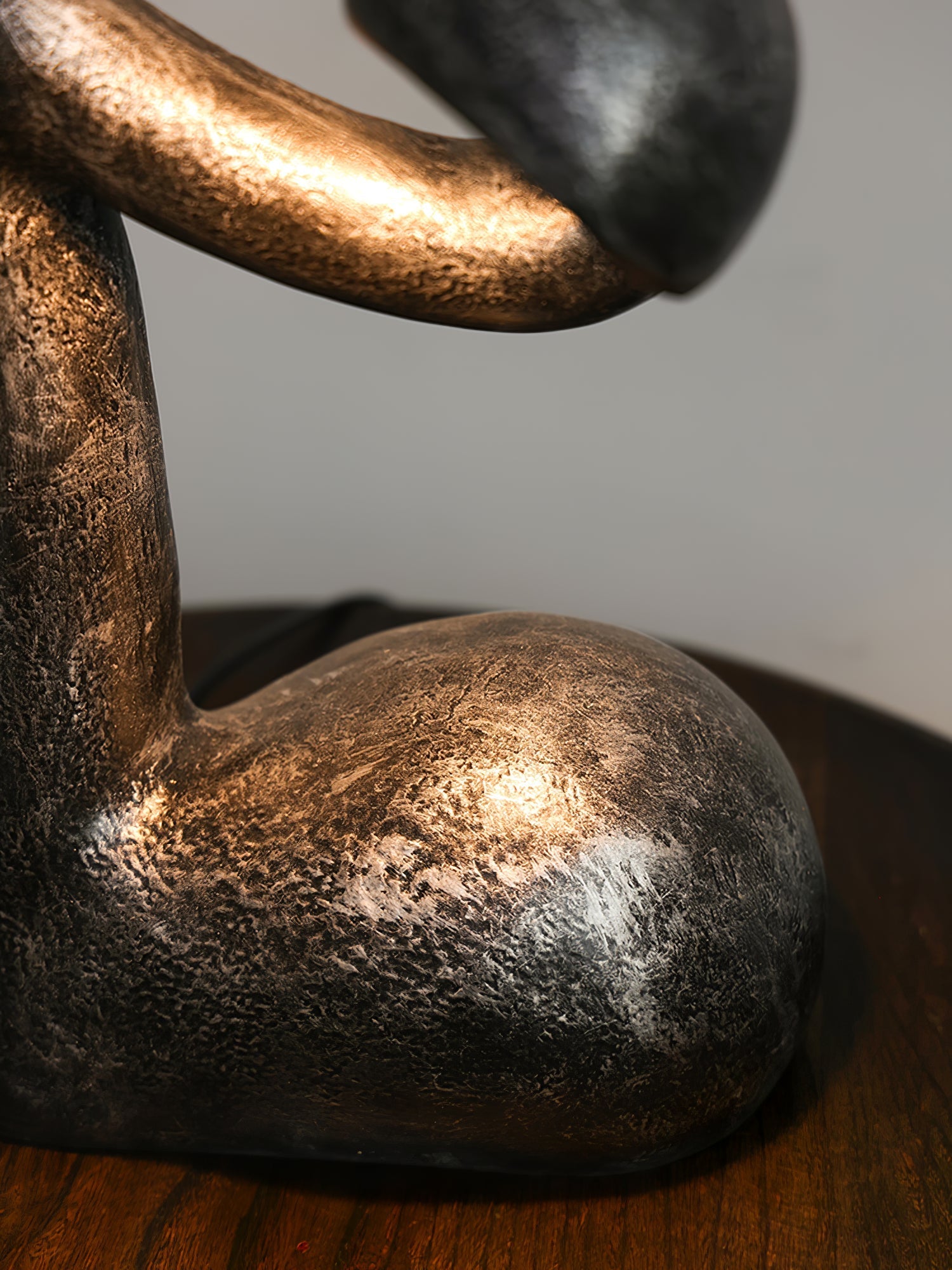 Twist Black Sculptural Table Lamp-Neutral Decor