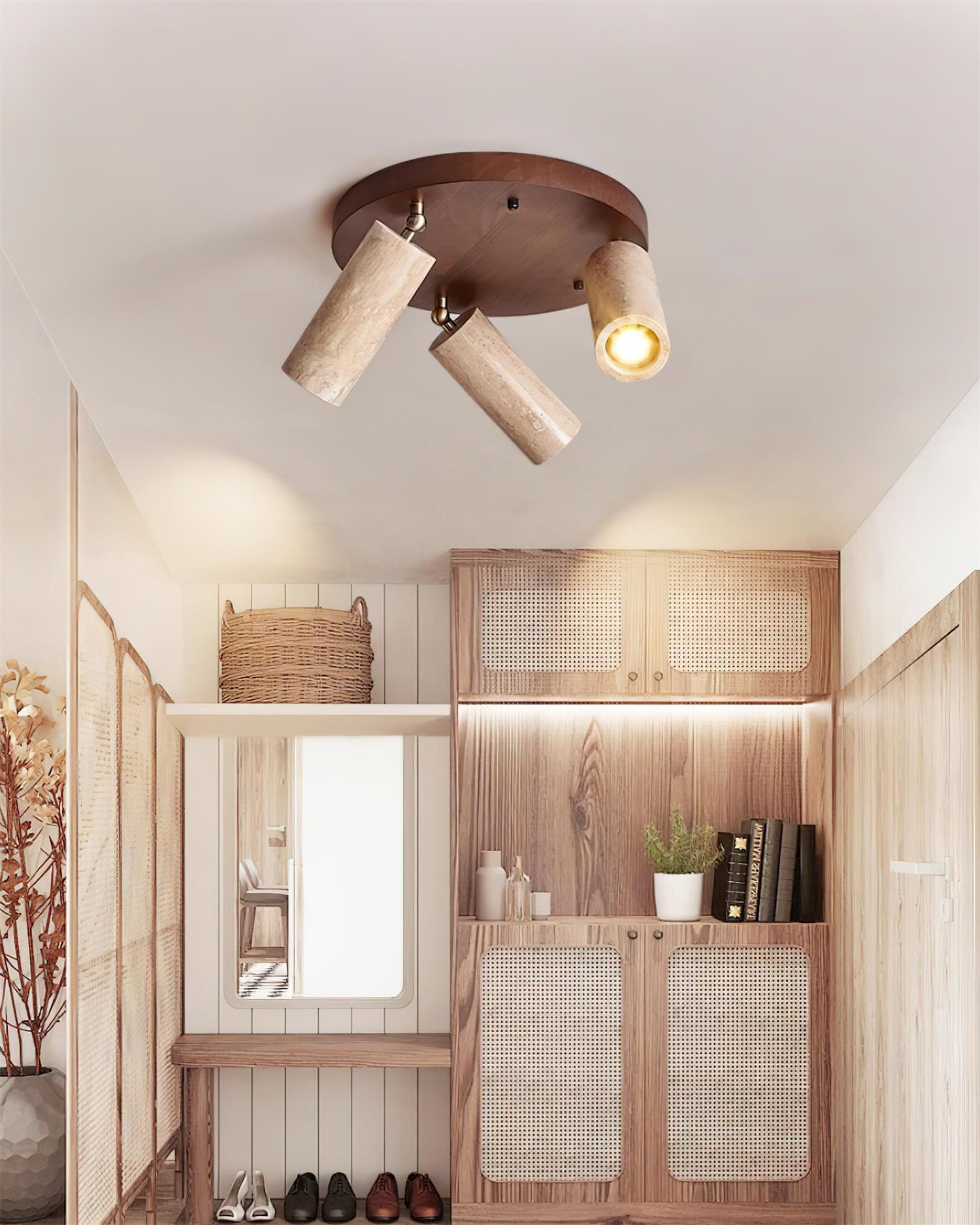 Ritta  Travertine Ceiling Light  3-Head  Spotlight