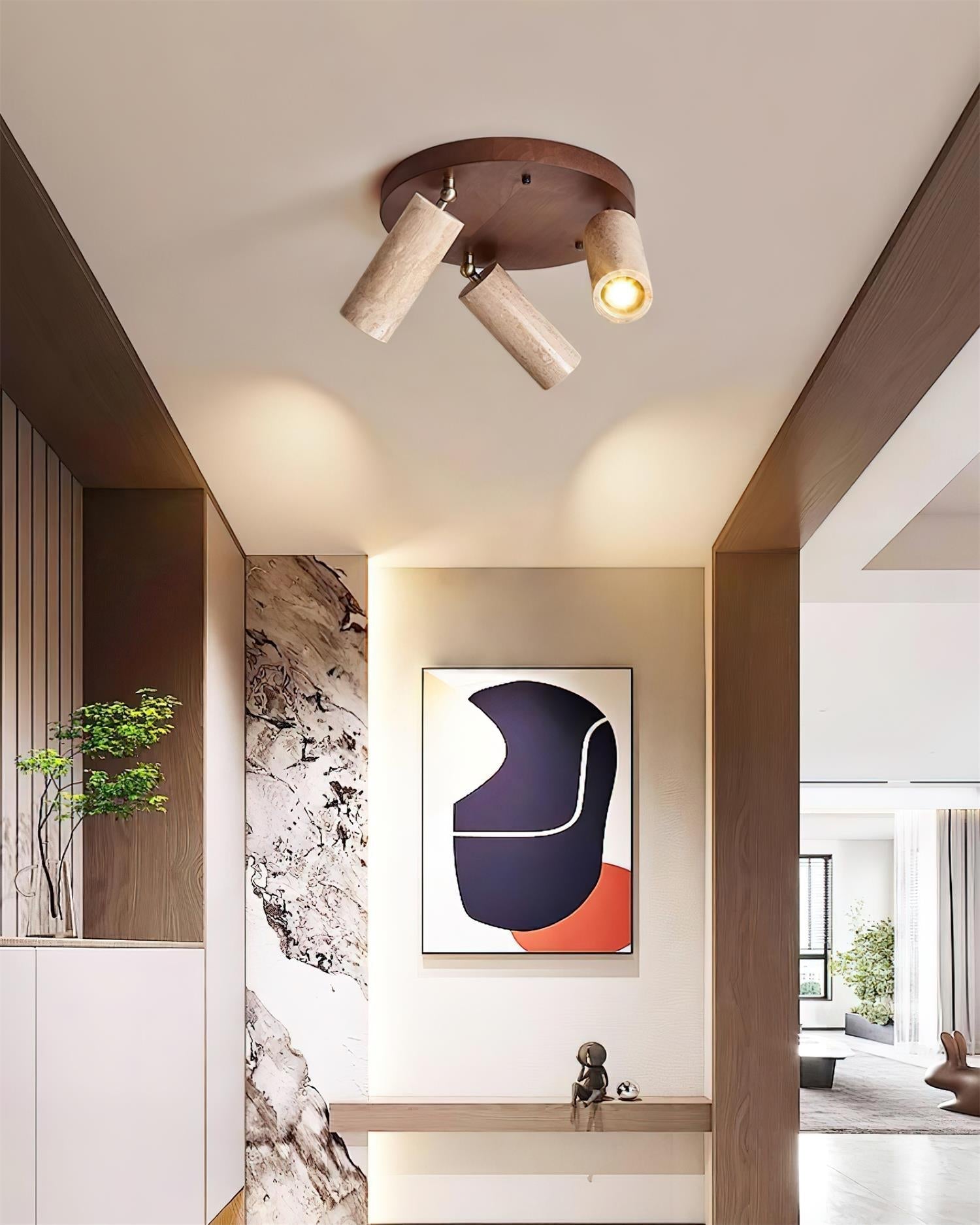Ritta  Travertine Ceiling Light  3-Head  Spotlight
