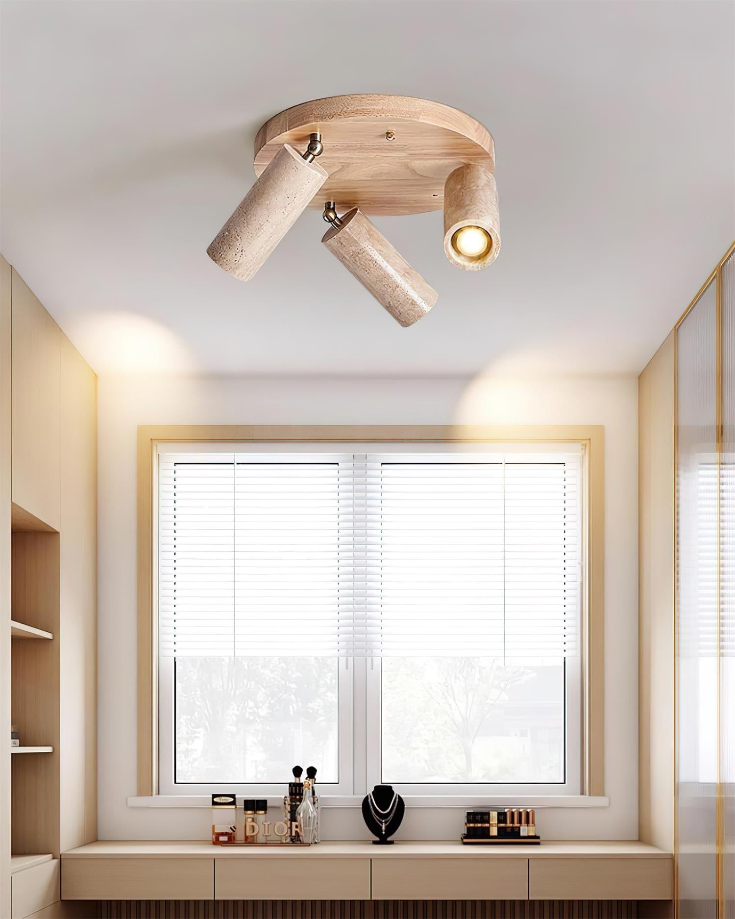 Ritta  Travertine Ceiling Light  3-Head  Spotlight