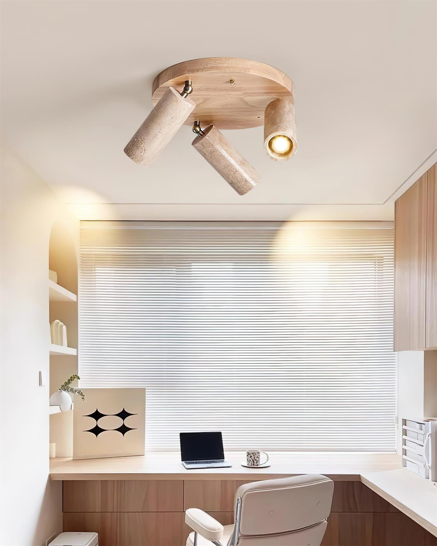 Ritta  Travertine Ceiling Light  3-Head  Spotlight