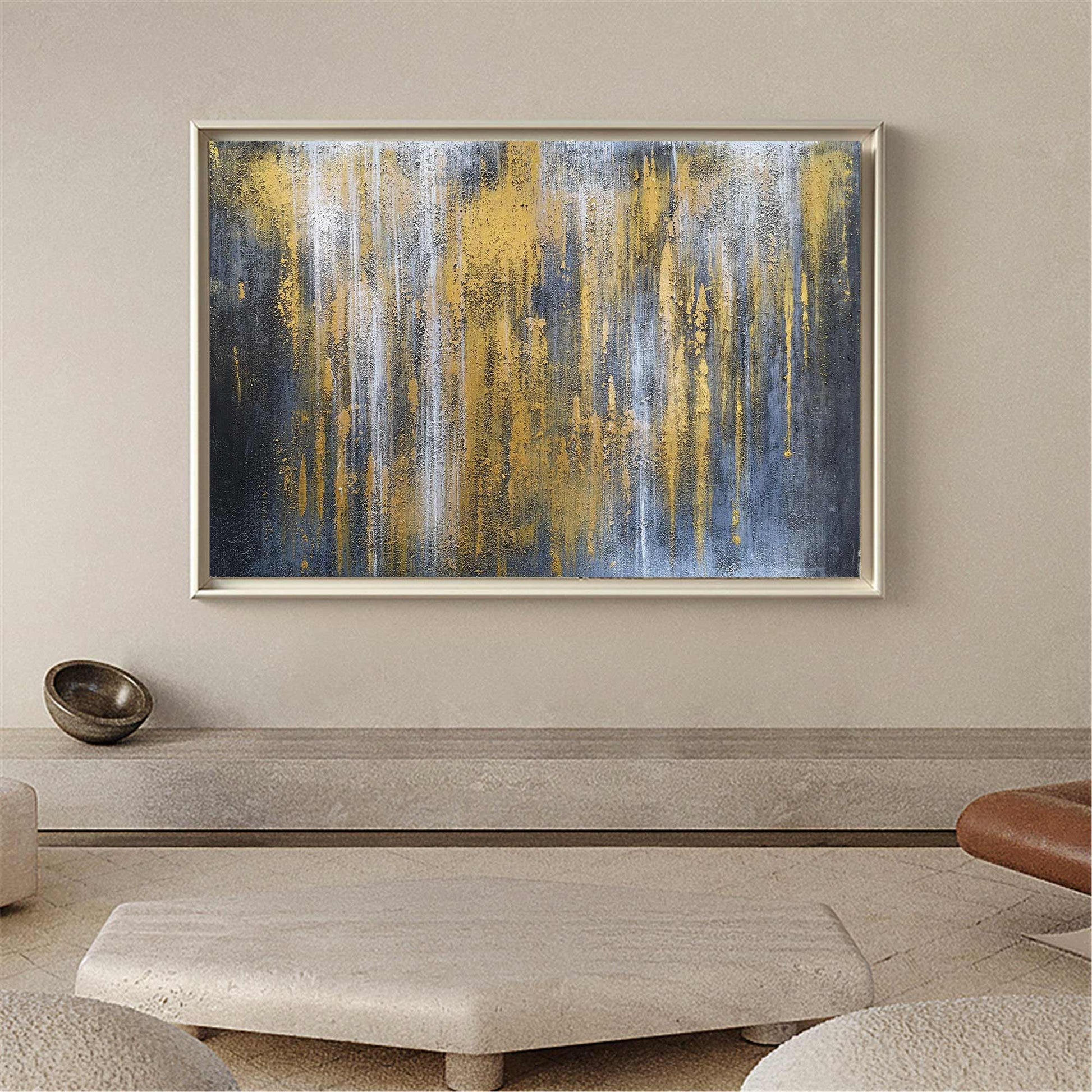 Grey And Gold Abstract Art ABAH31 - Neutralighting