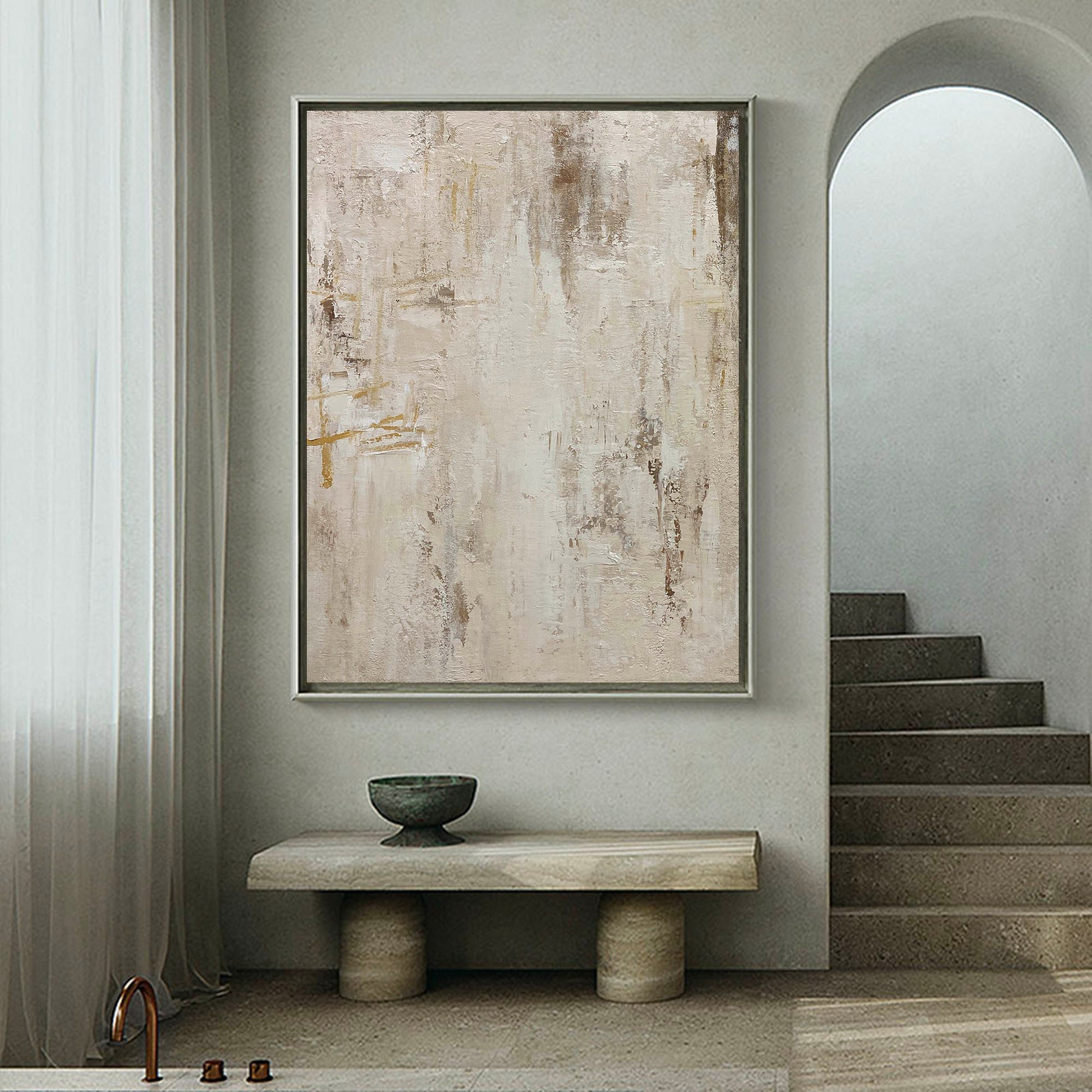 Beige Abstract Painting ABAV344 - Neutralighting