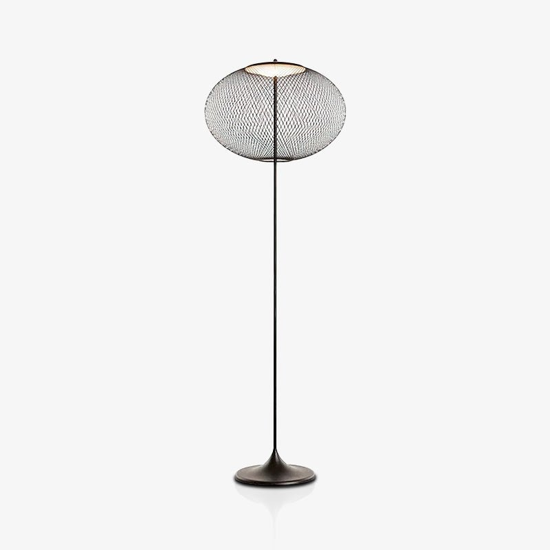 Ilsolyre Industrial Mesh Floor Lamp-Neutral Decor