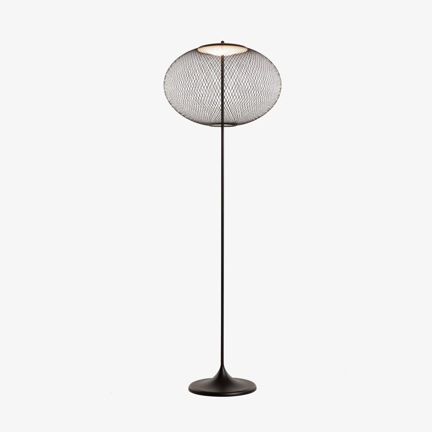 Ilsolyre Industrial Mesh Floor Lamp-Neutral Decor