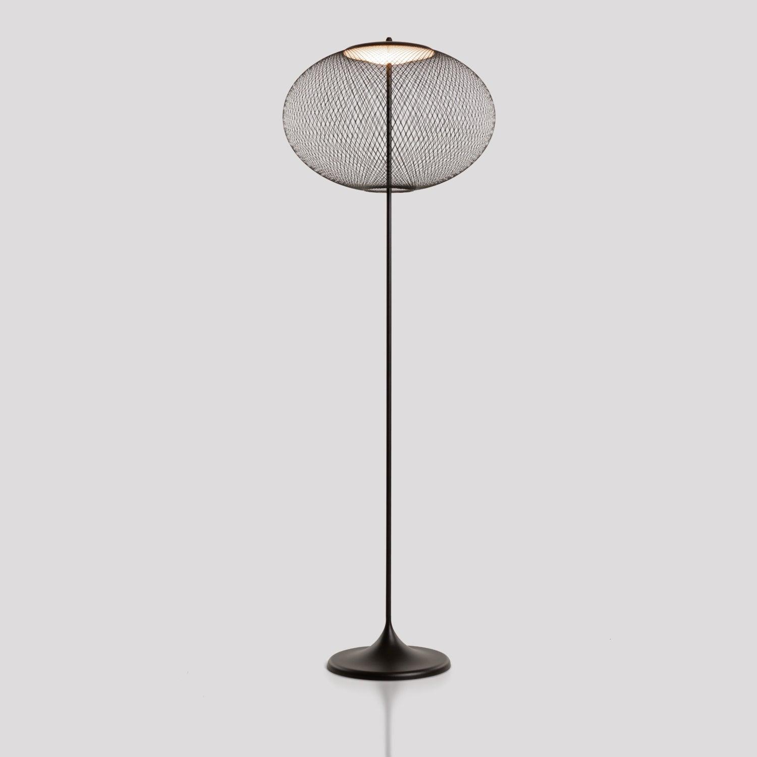 Ilsolyre Industrial Mesh Floor Lamp-Neutral Decor