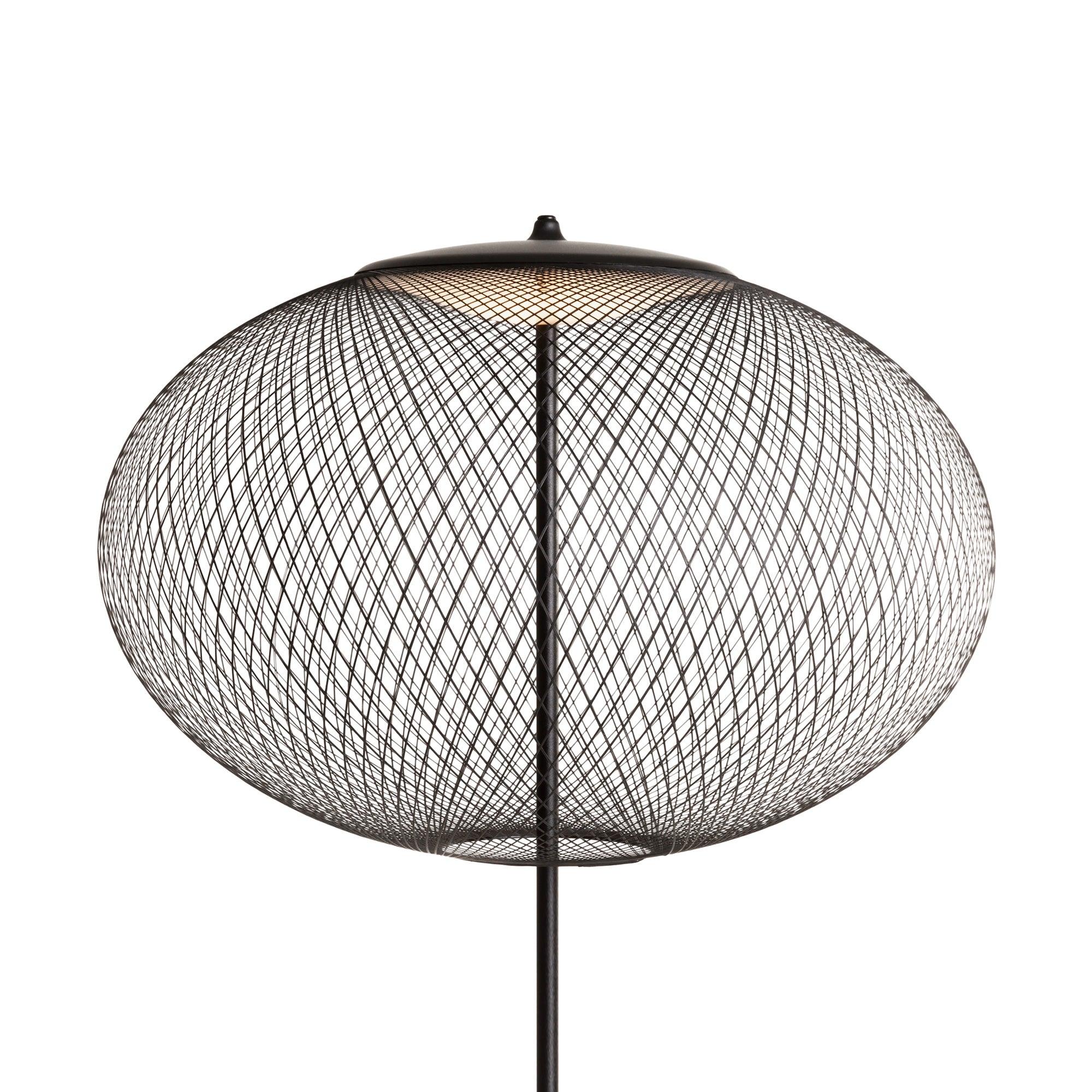 Ilsolyre Industrial Mesh Floor Lamp-Neutral Decor