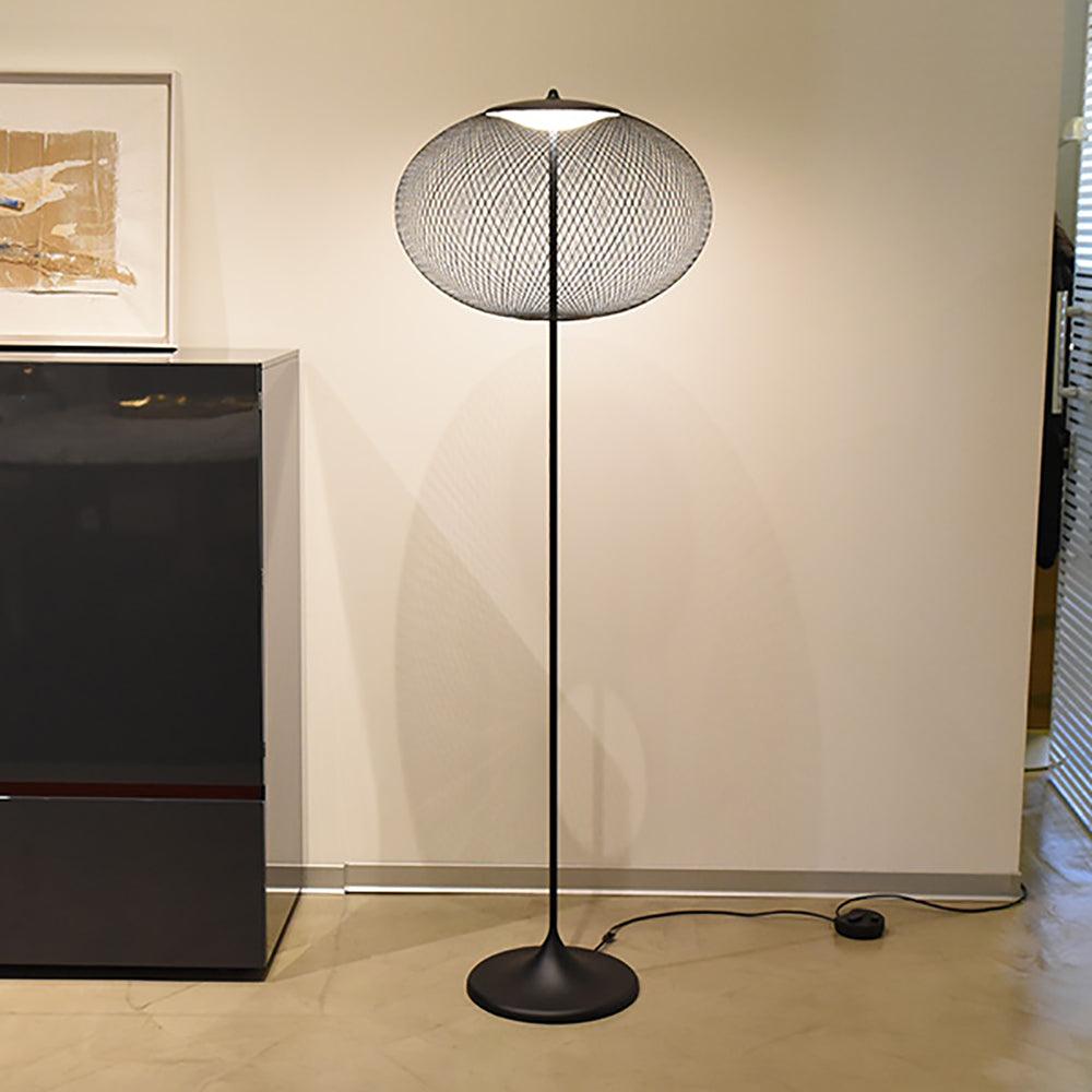 Ilsolyre Industrial Mesh Floor Lamp-Neutral Decor