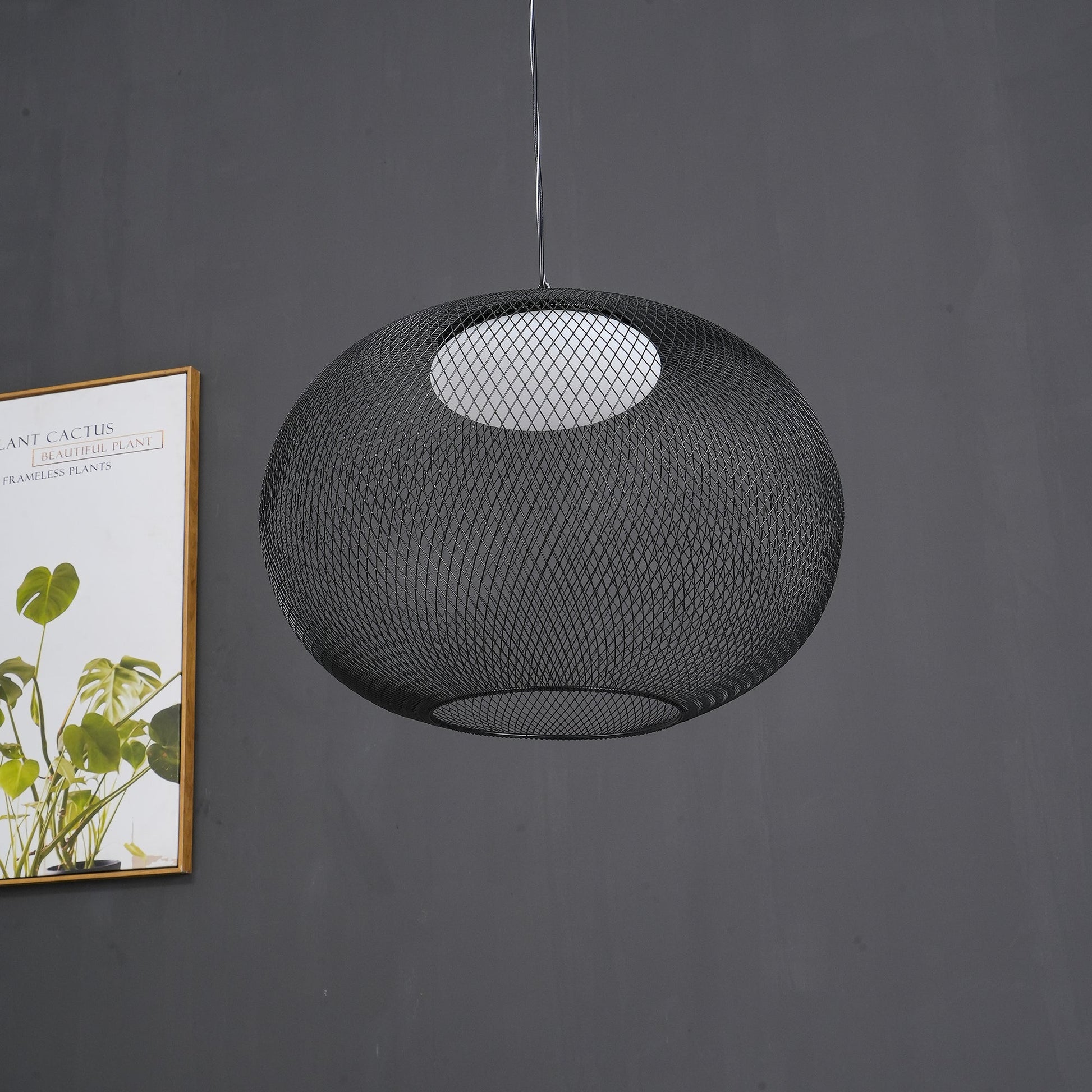 Lustra Pendant Lamp Metallic Mesh Black-Neutral Decor