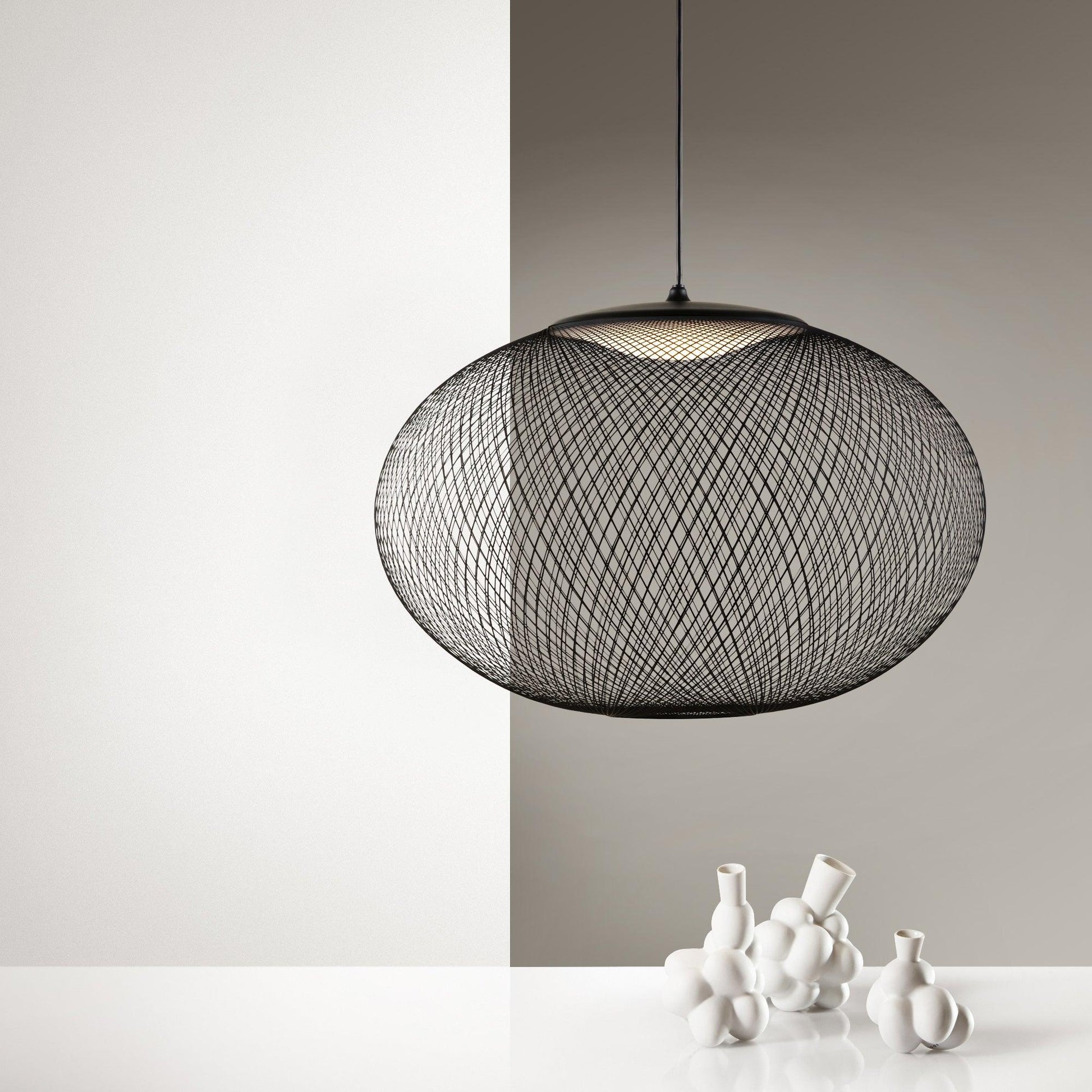 Lustra Pendant Lamp Metallic Mesh Black-Neutral Decor
