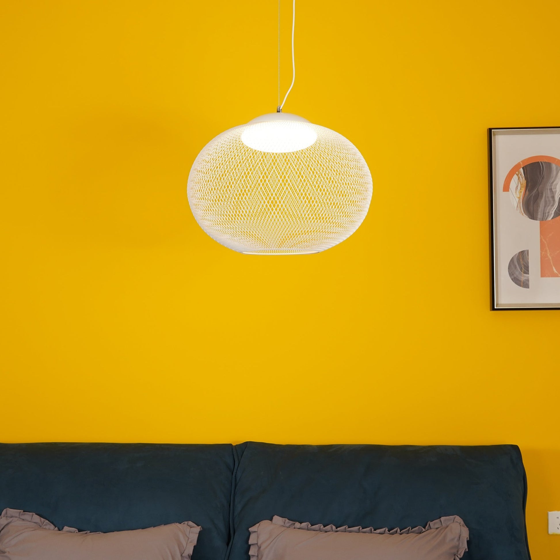 Lustra Pendant Lamp Metallic Mesh Black-Neutral Decor