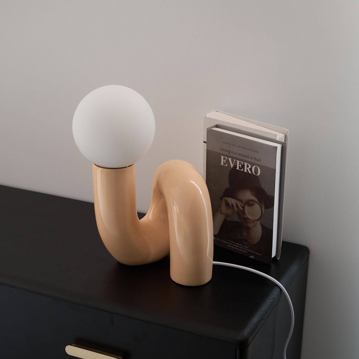 Aveny Lamp Playful N Shape All White-Neutral Decor