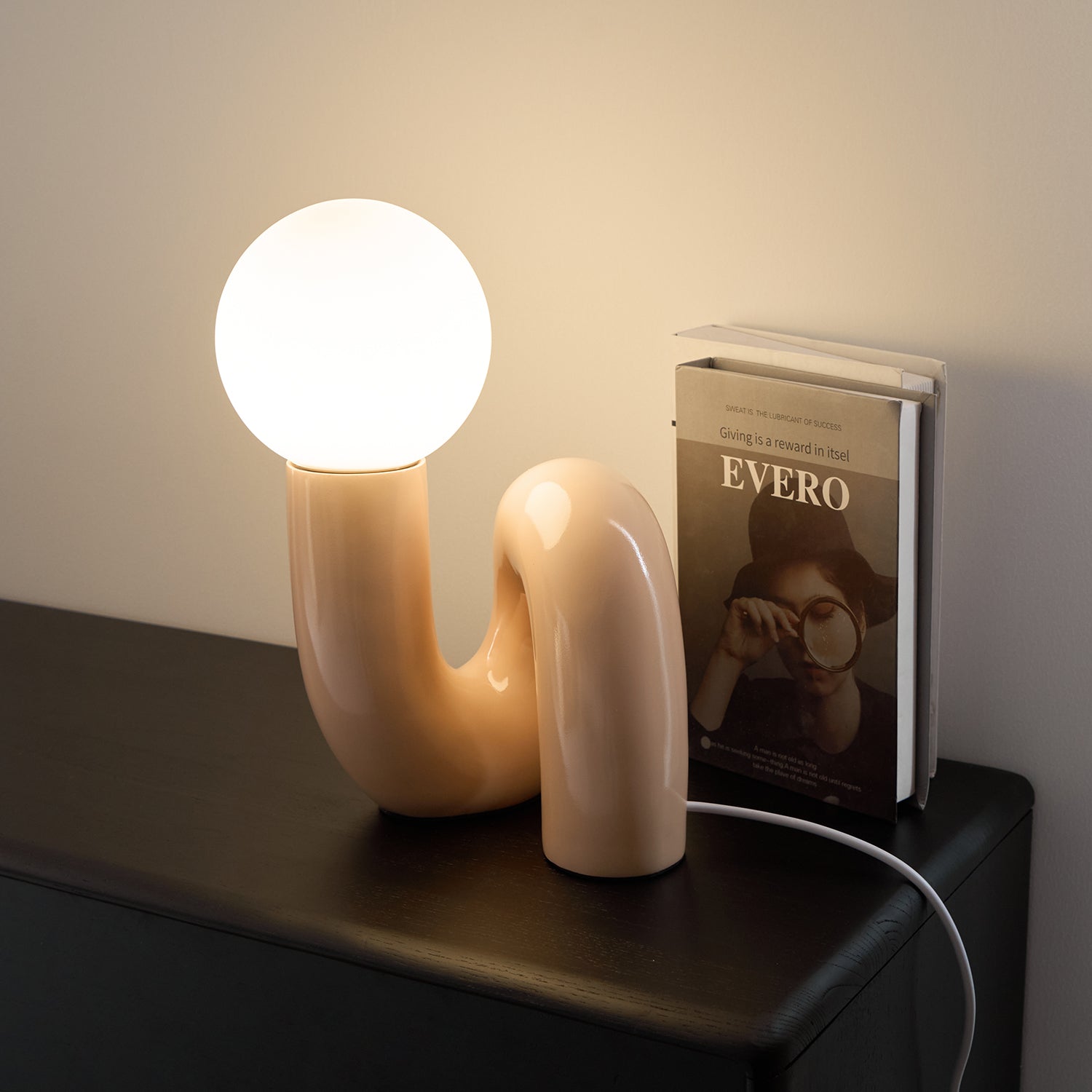 Aveny Lamp Playful N Shape All White-Neutral Decor