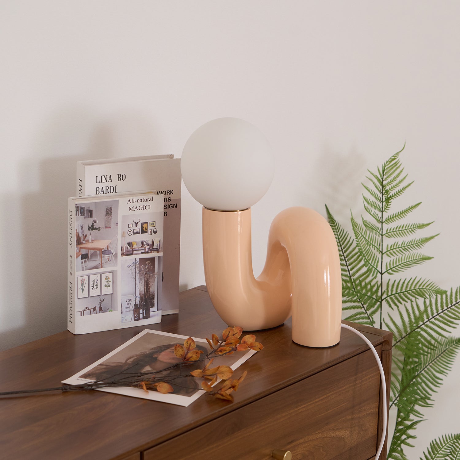 Aveny Lamp Playful N Shape All White-Neutral Decor
