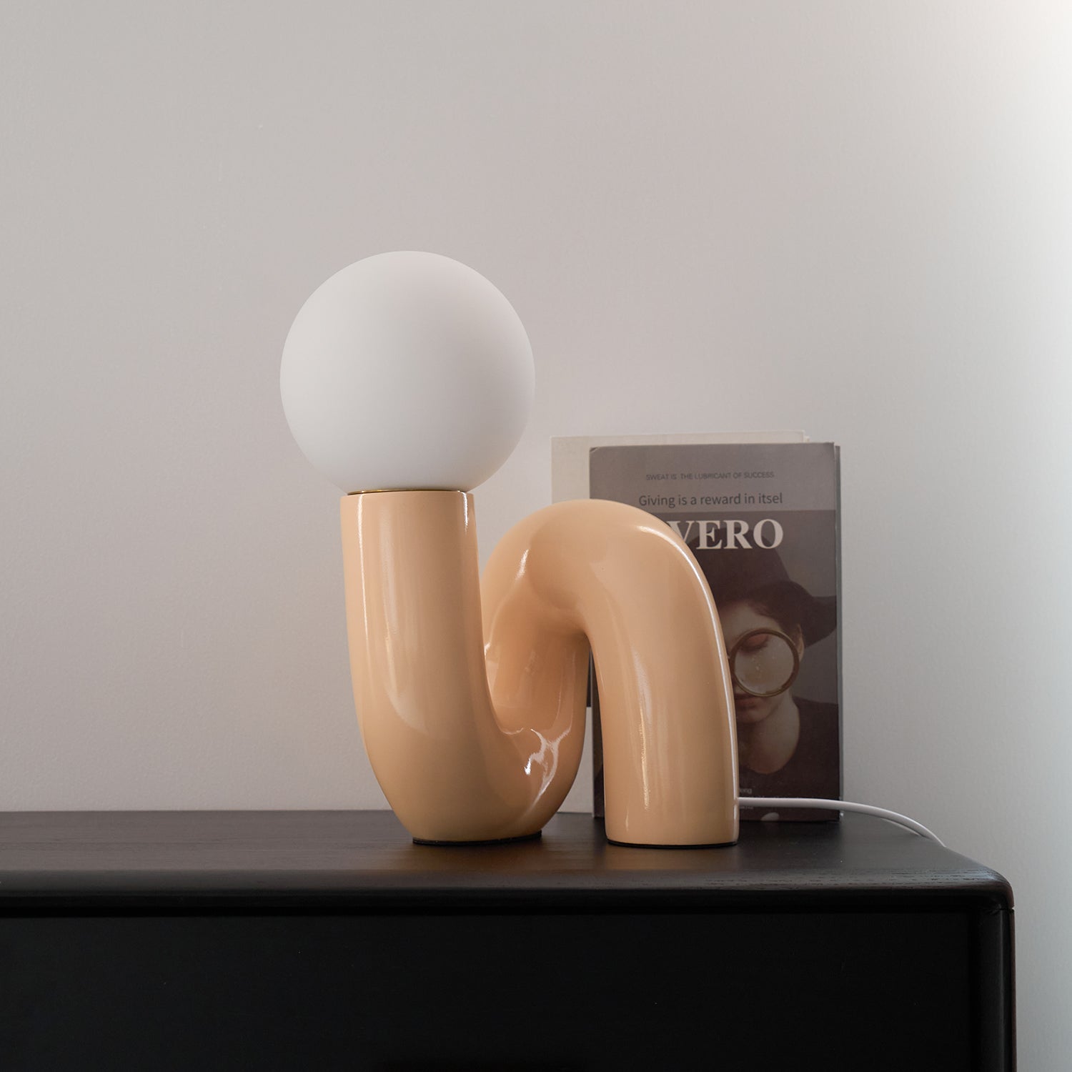 Aveny Lamp Playful N Shape All White-Neutral Decor