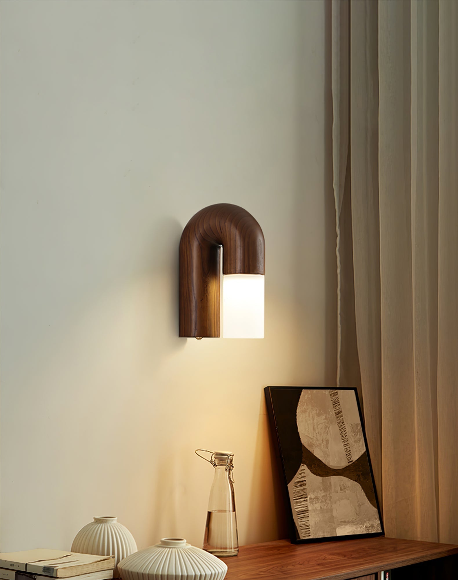 King Modern Minimalist Wood Wall Lamp-Neutral Decor