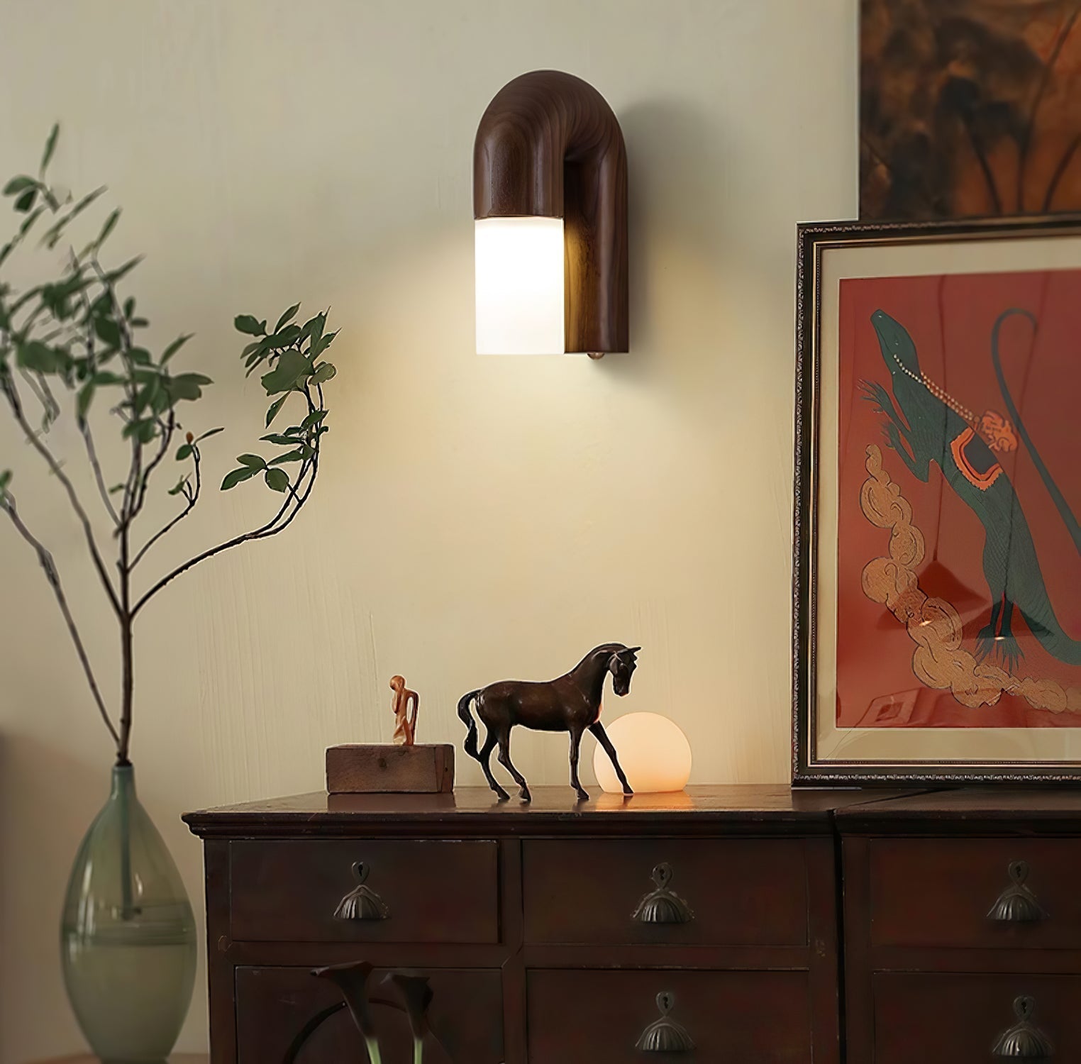 King Modern Minimalist Wood Wall Lamp-Neutral Decor
