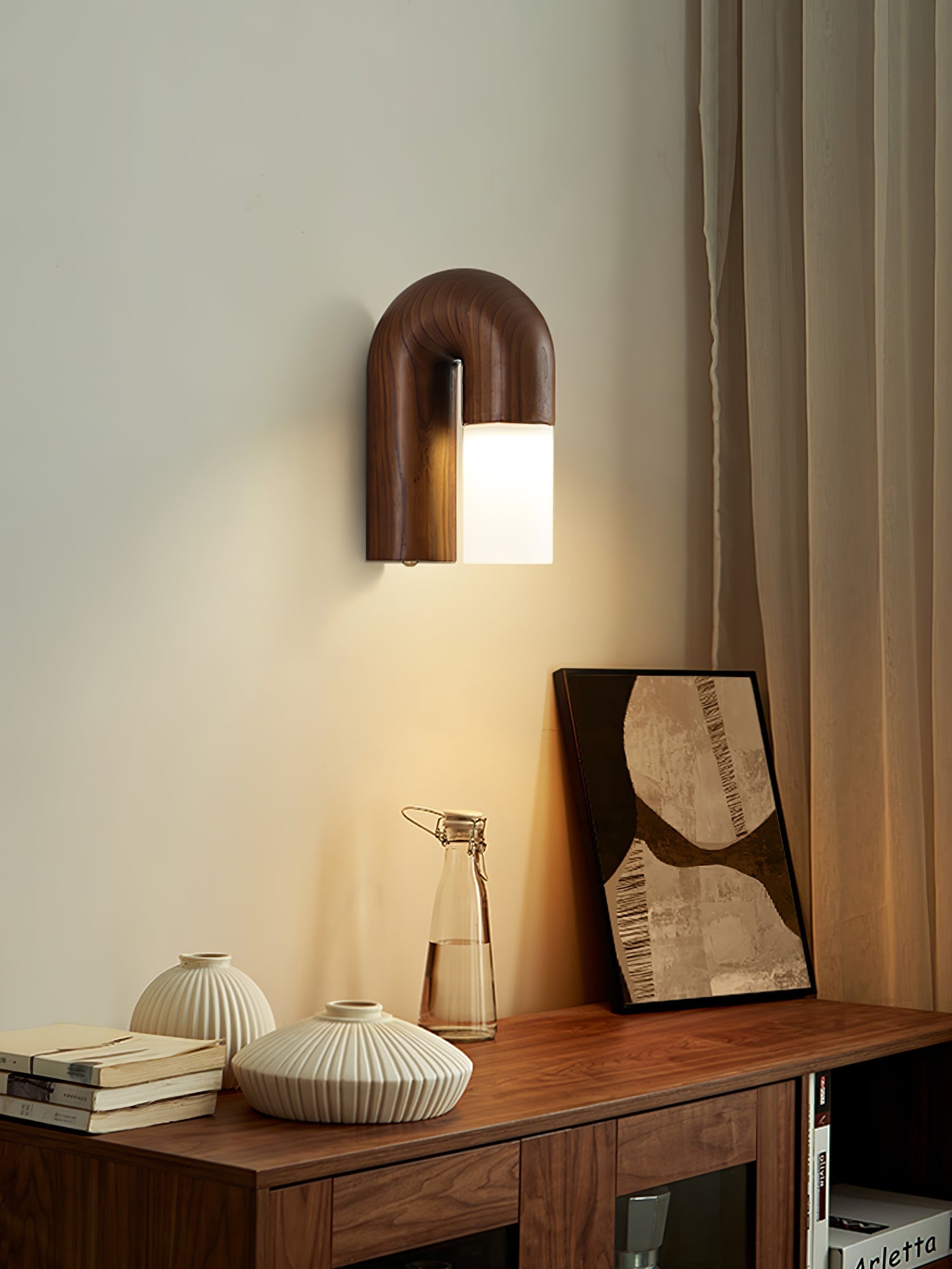 King Modern Minimalist Wood Wall Lamp-Neutral Decor