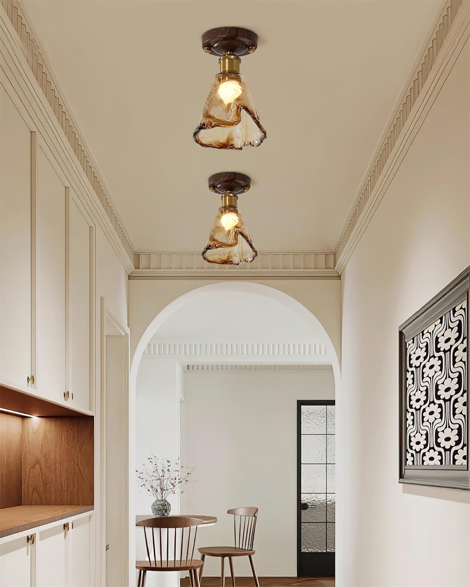 Velimo Amber Glass Flush Mount Light