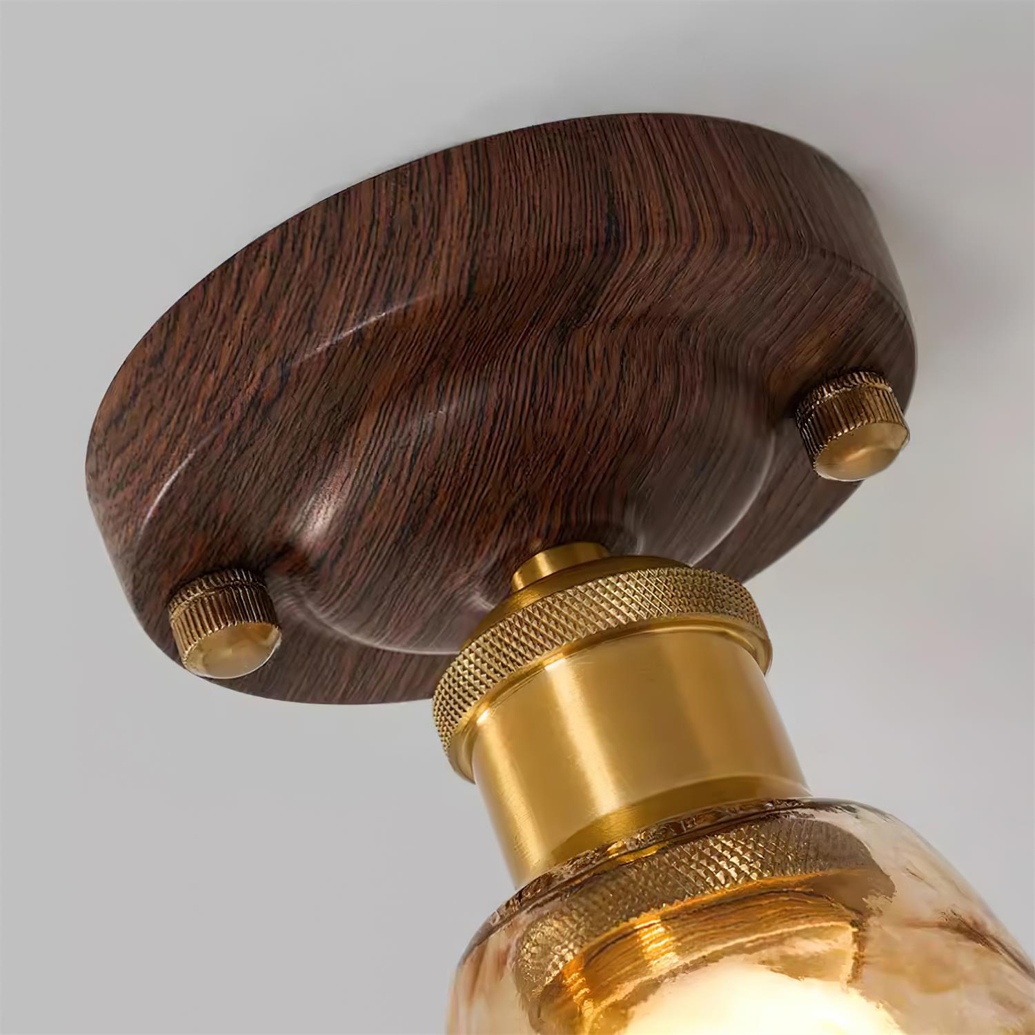 Velimo Amber Glass Flush Mount Light