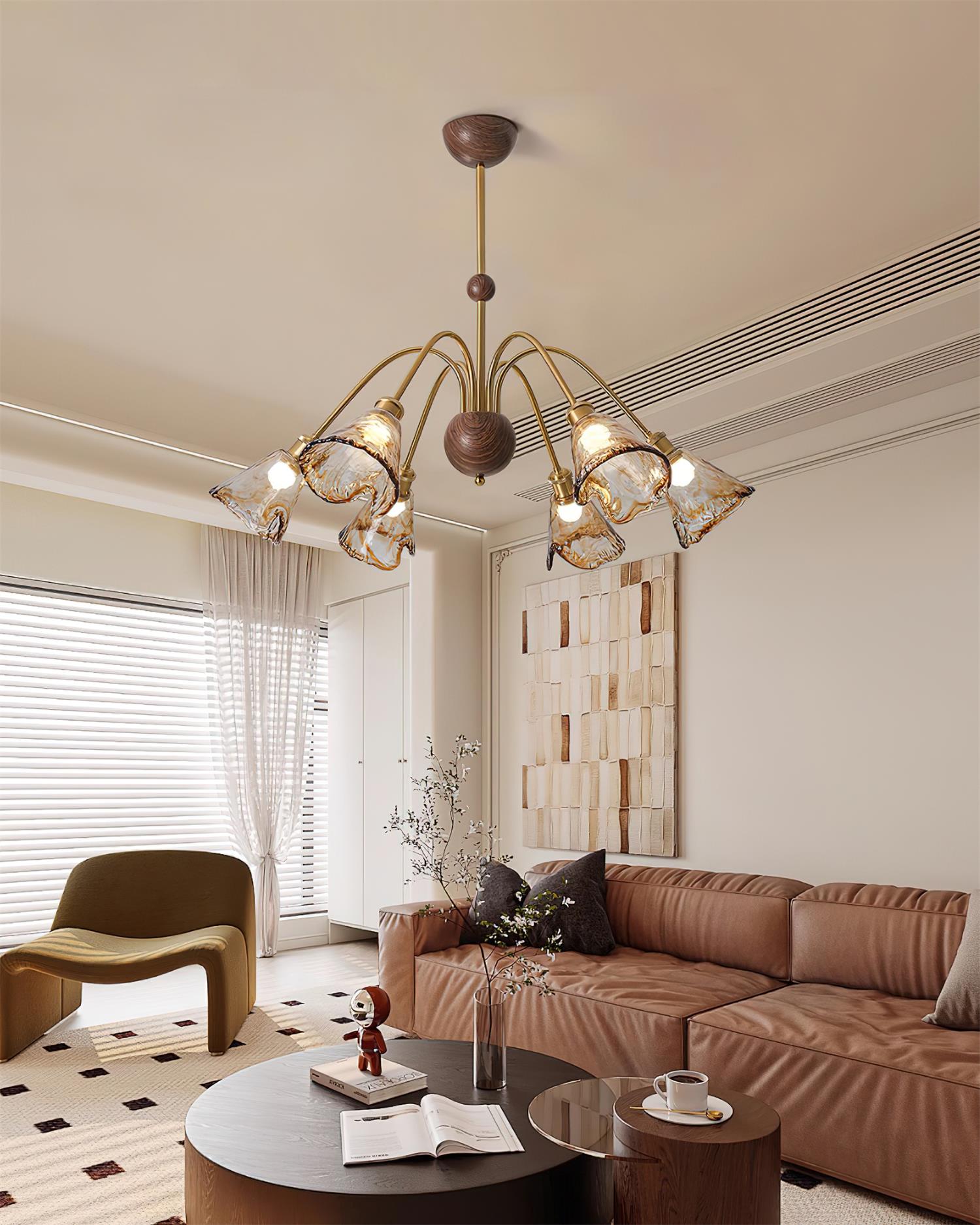 Beyona Amber Glass Chandelier