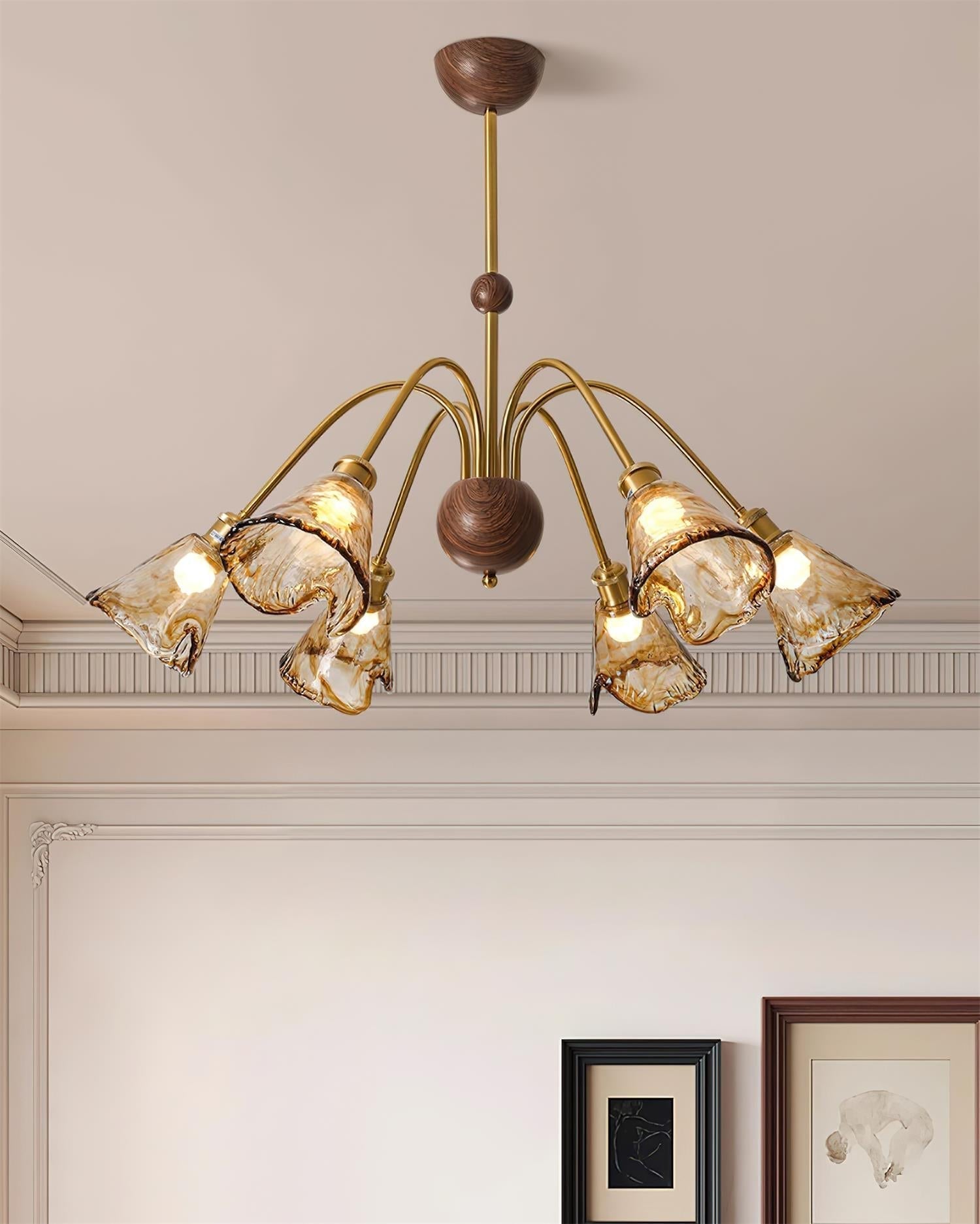 Beyona Amber Glass Chandelier