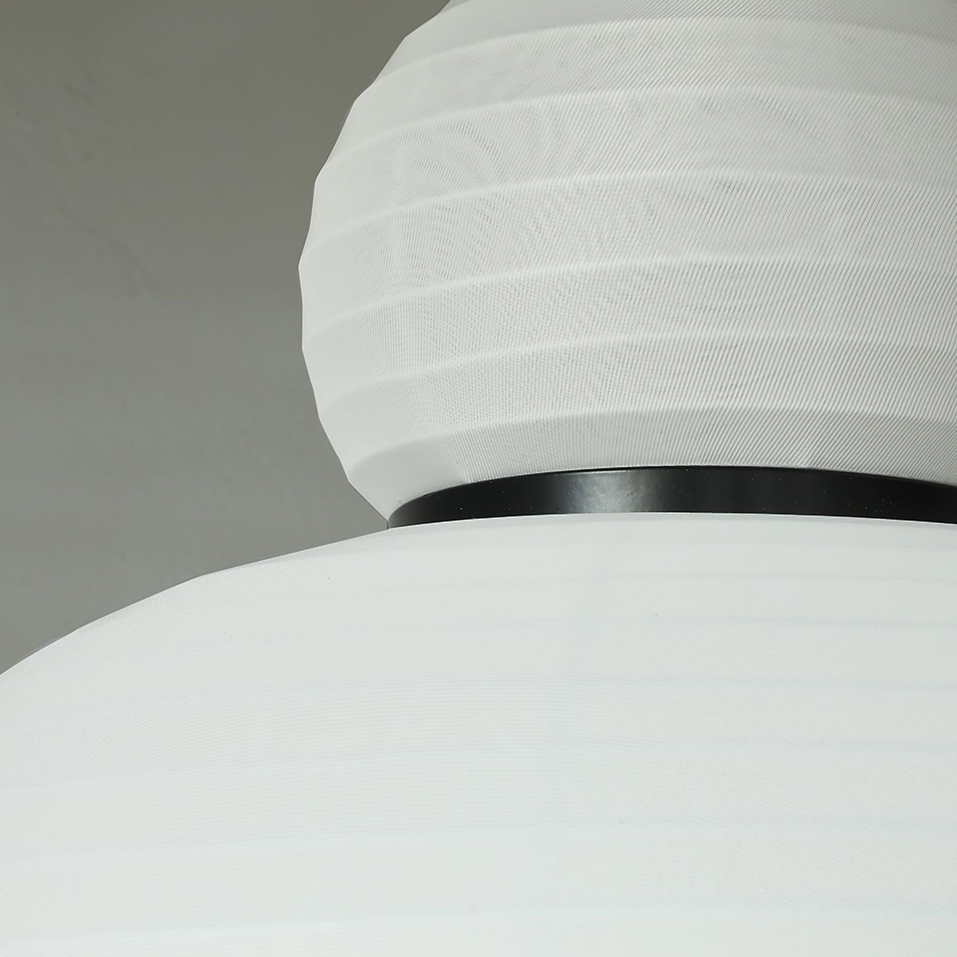 Pendant Lamp White Fabric Shade Black Cable Gentle Ambient Glow