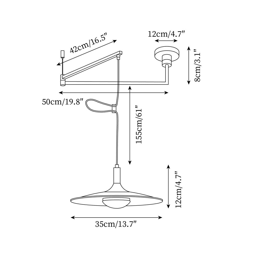 Veylo Adjustable Swing Arm Pendant Light