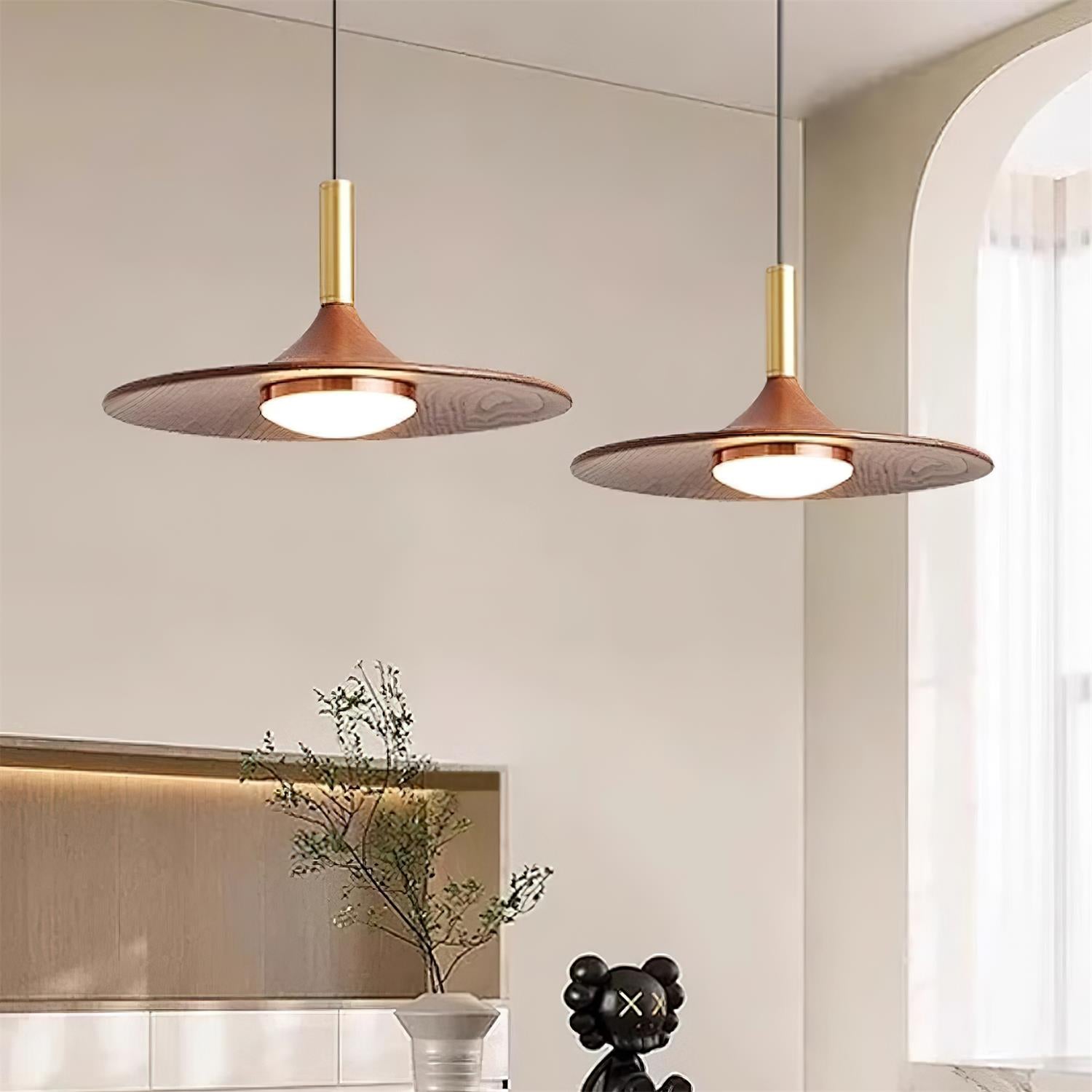 Pend­­ant Light  Hat Shape  Midcentury