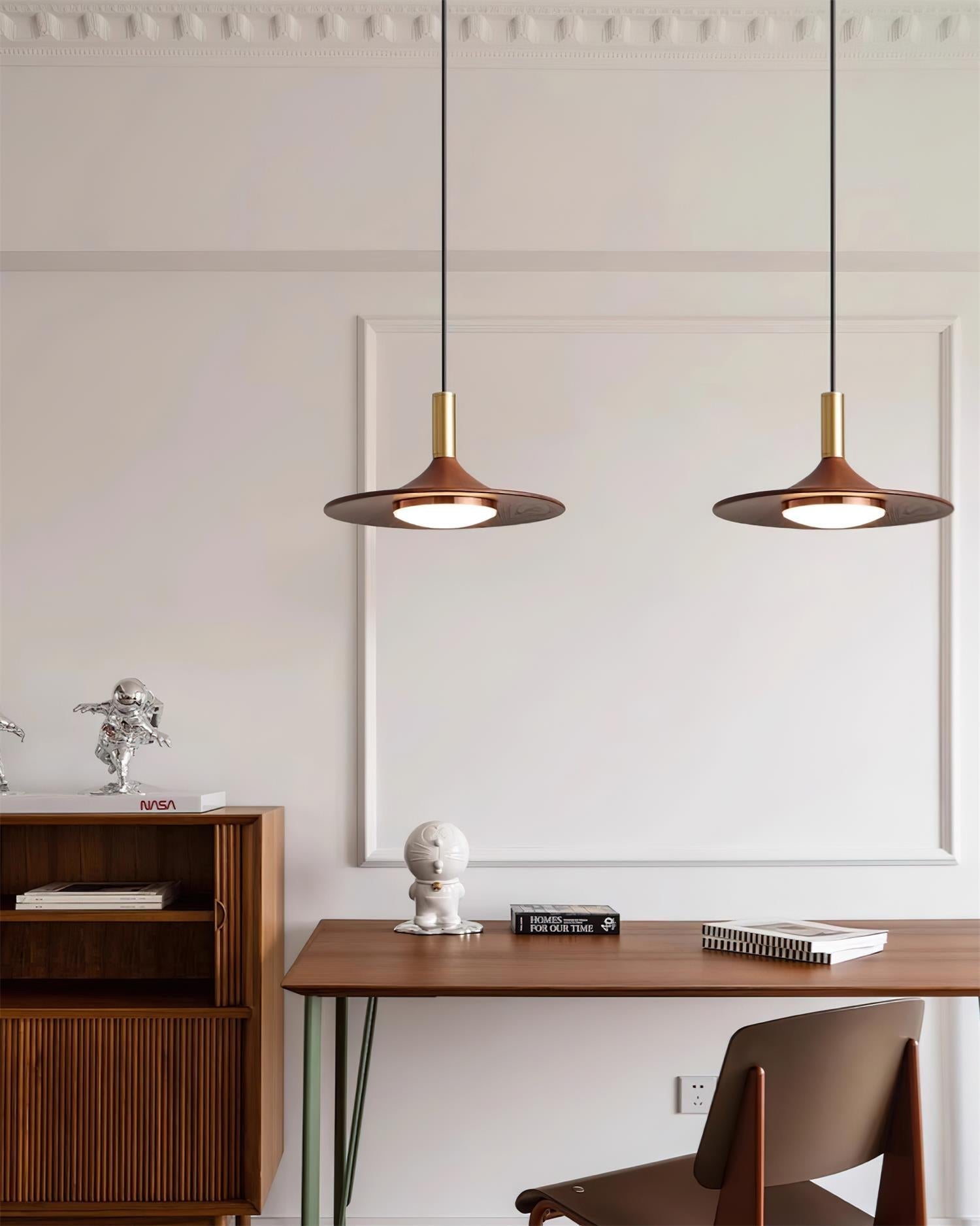 Pend­­ant Light  Hat Shape  Midcentury