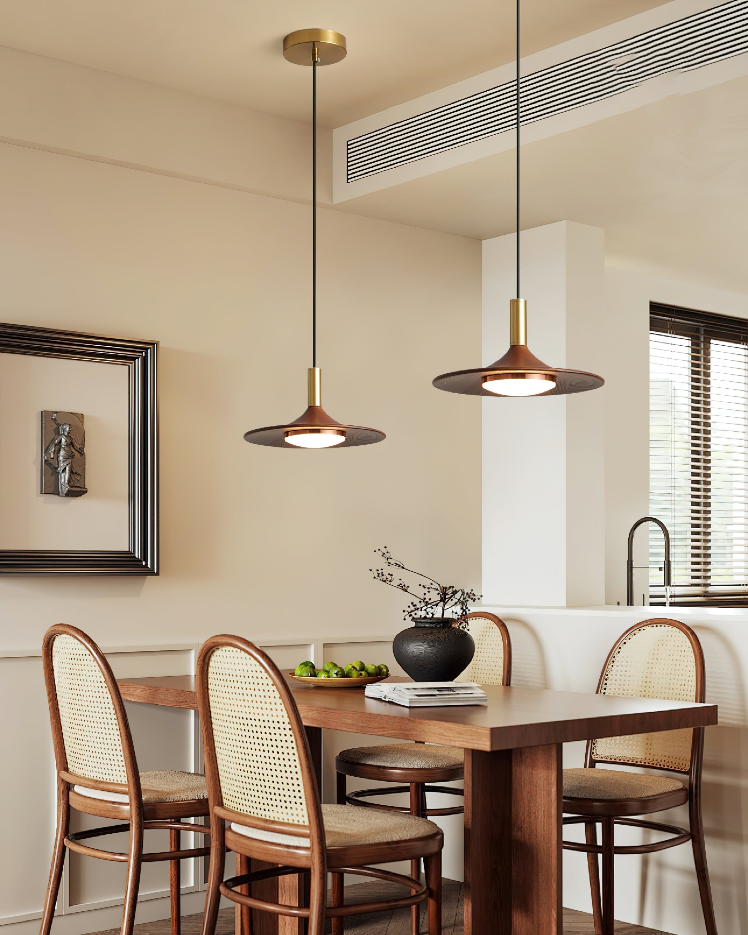 Pend­­ant Light  Hat Shape  Midcentury