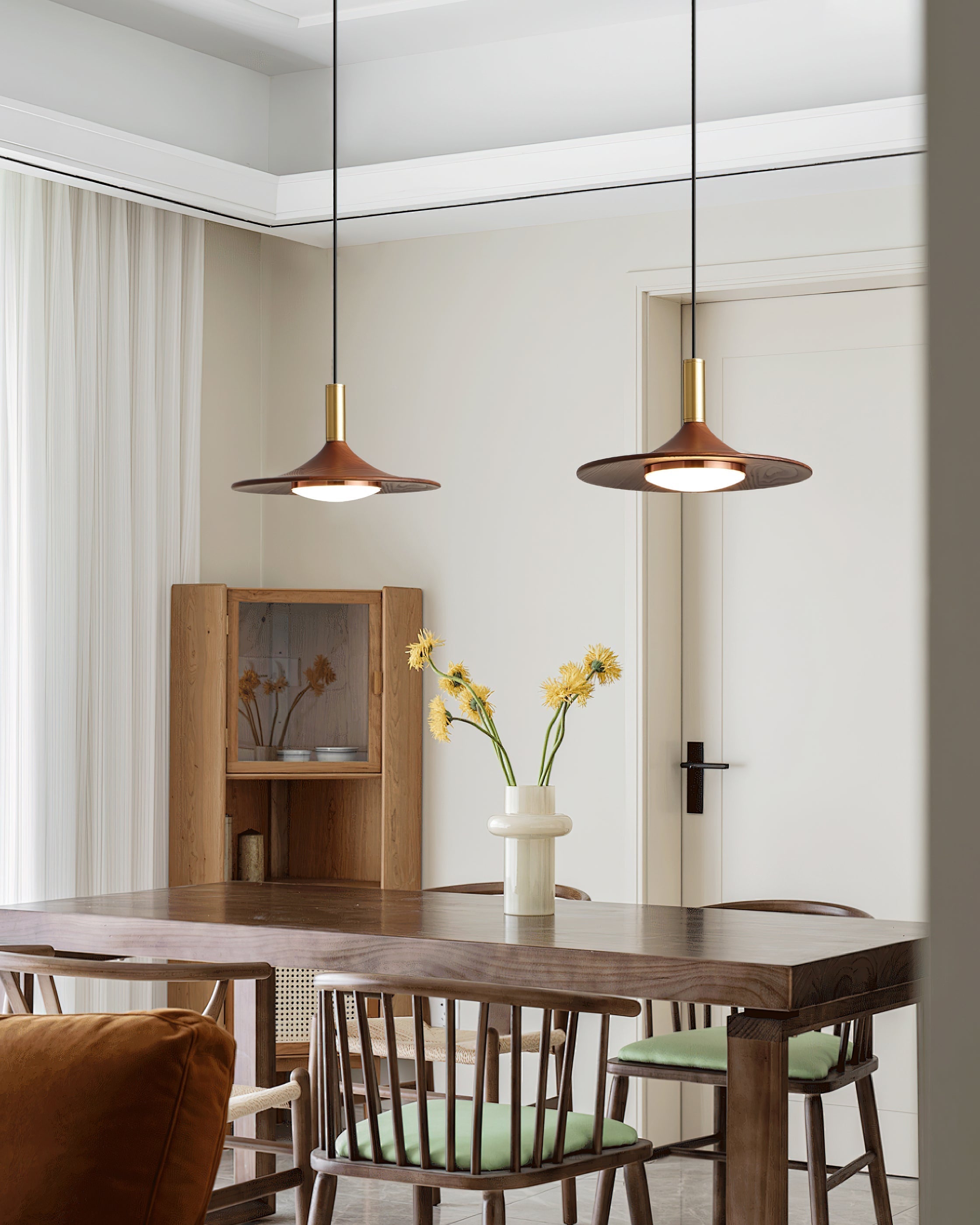 Pend­­ant Light  Hat Shape  Midcentury