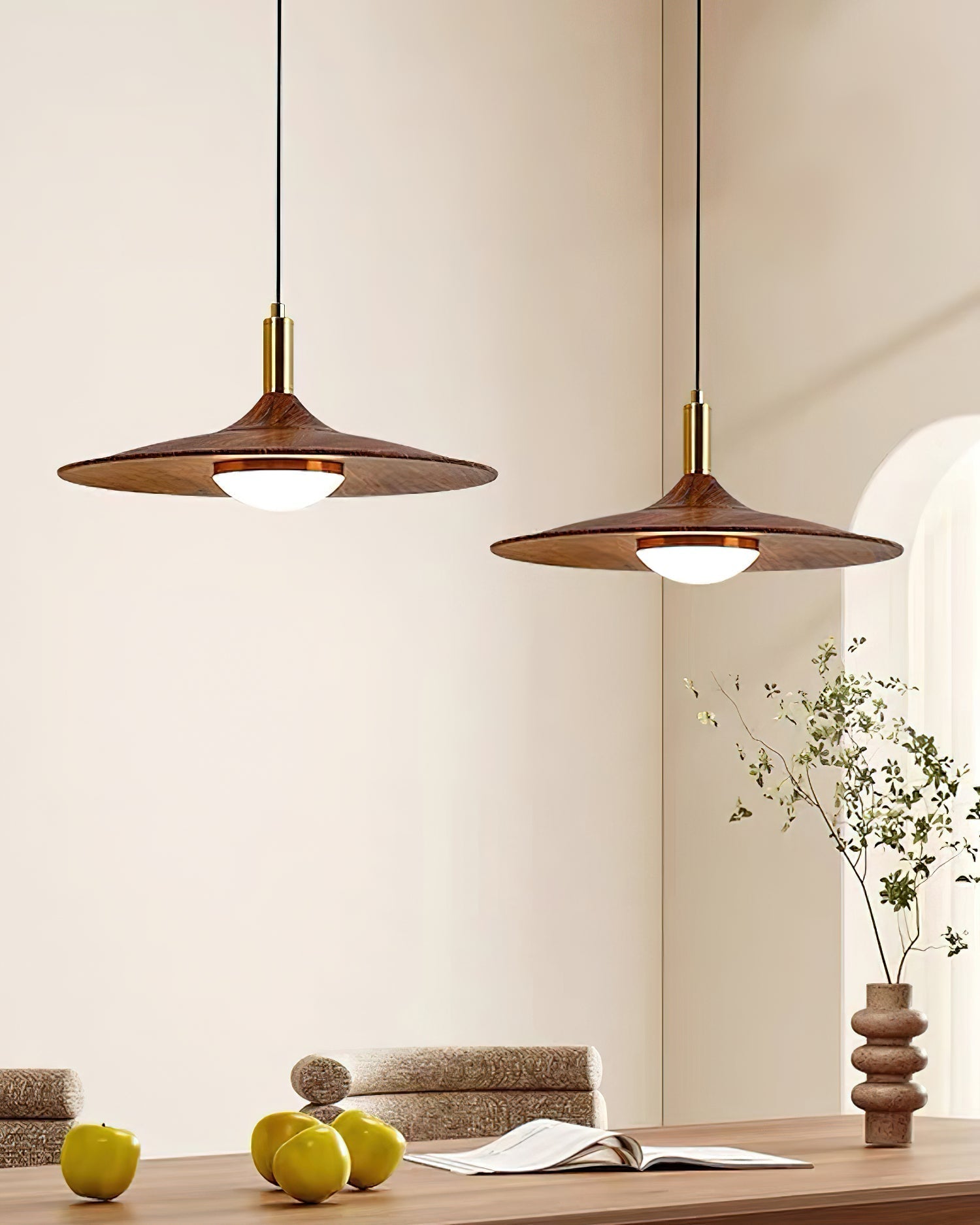 Pend­­ant Light  Hat Shape  Midcentury