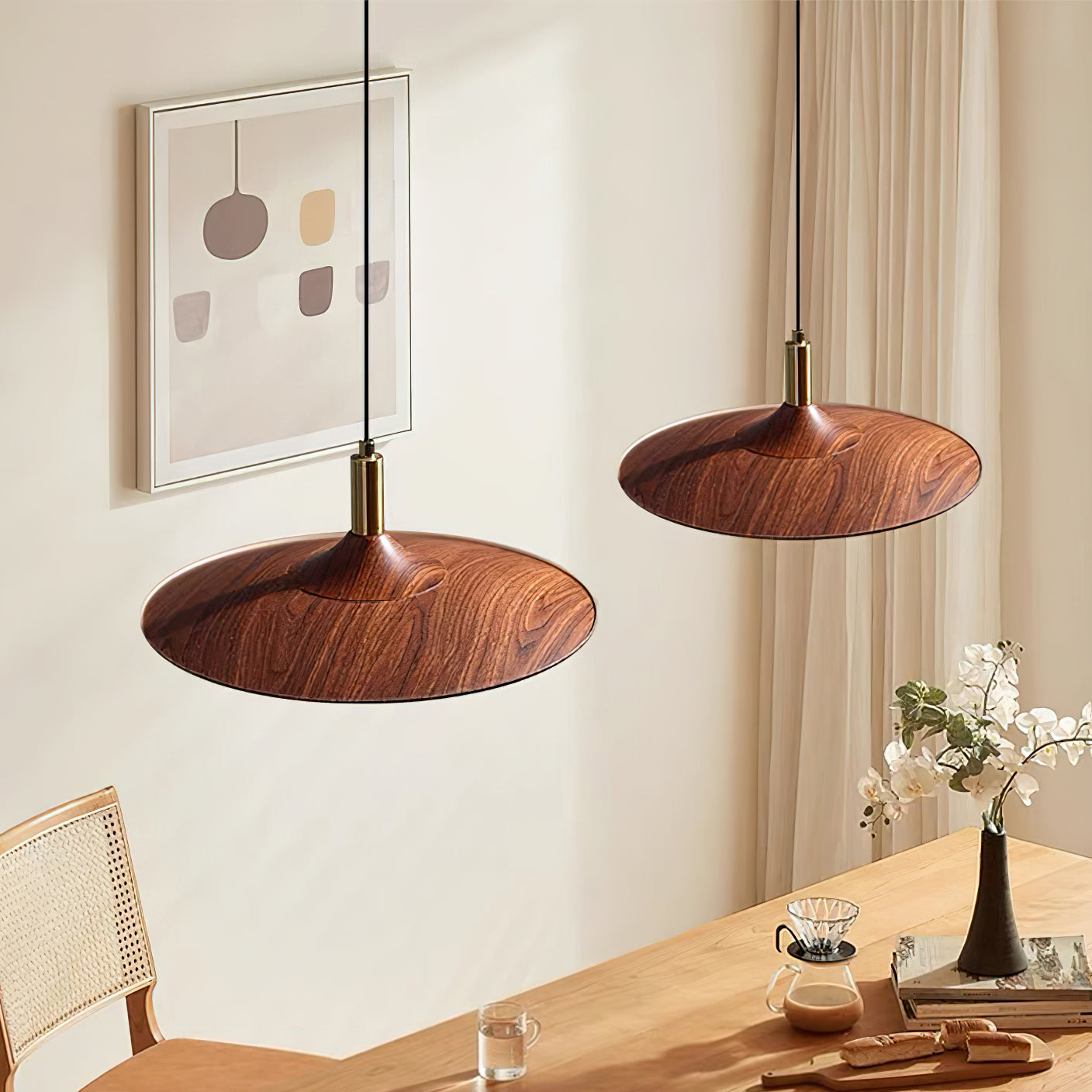 Pend­­ant Light  Hat Shape  Midcentury