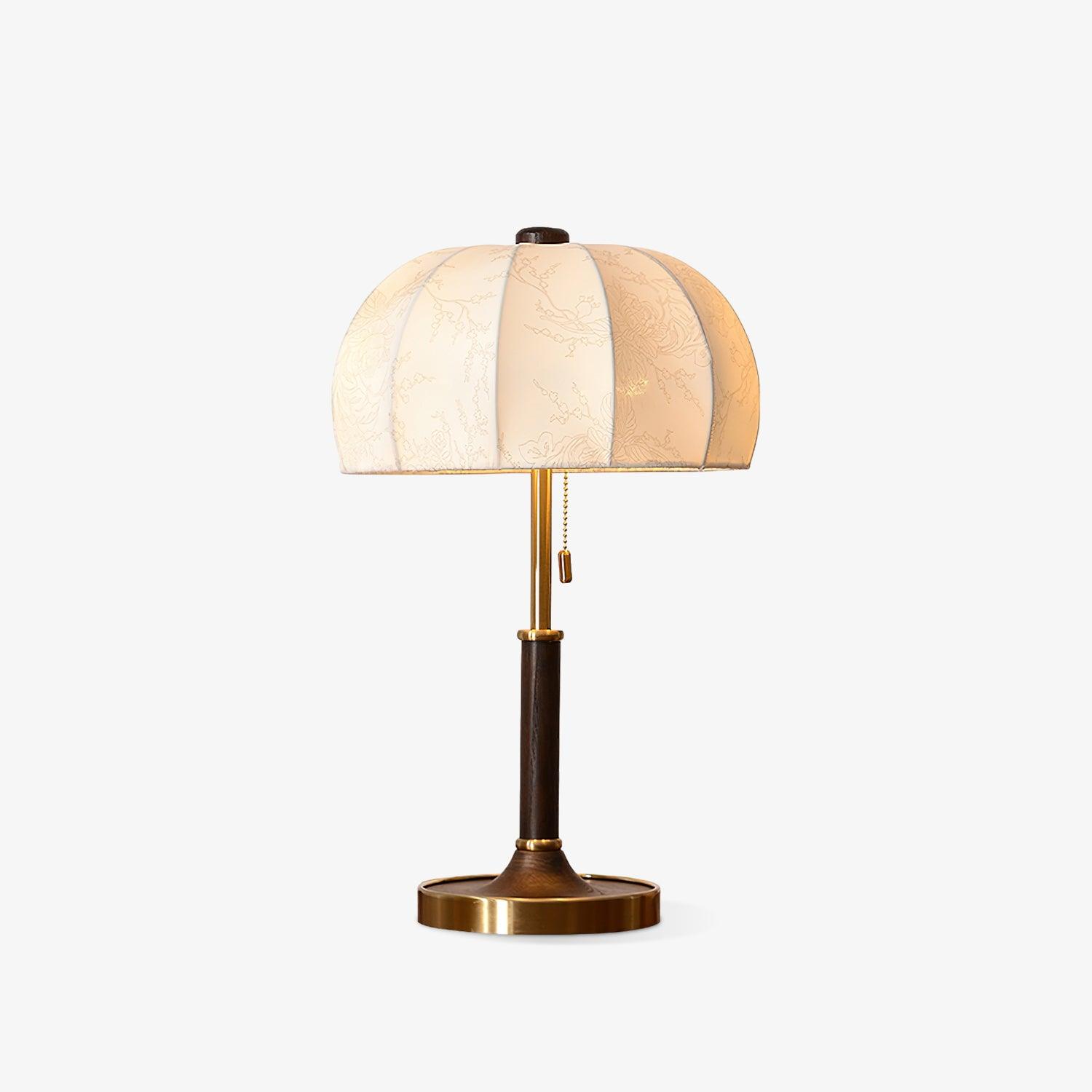 Nalemu Wood Fabric Retro Table Lamp-Neutral Decor