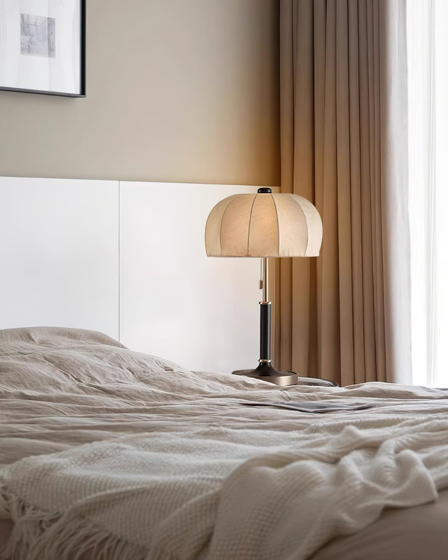 Nalemu Wood Fabric Retro Table Lamp-Neutral Decor