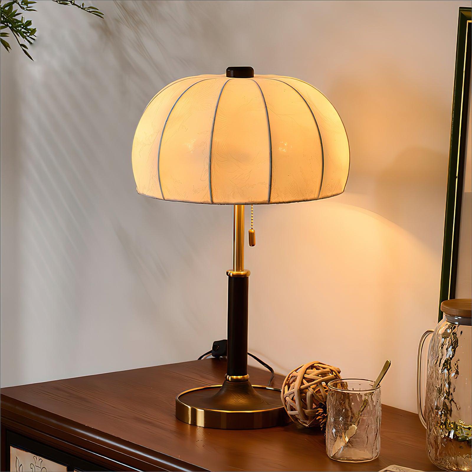 Nalemu Wood Fabric Retro Table Lamp-Neutral Decor