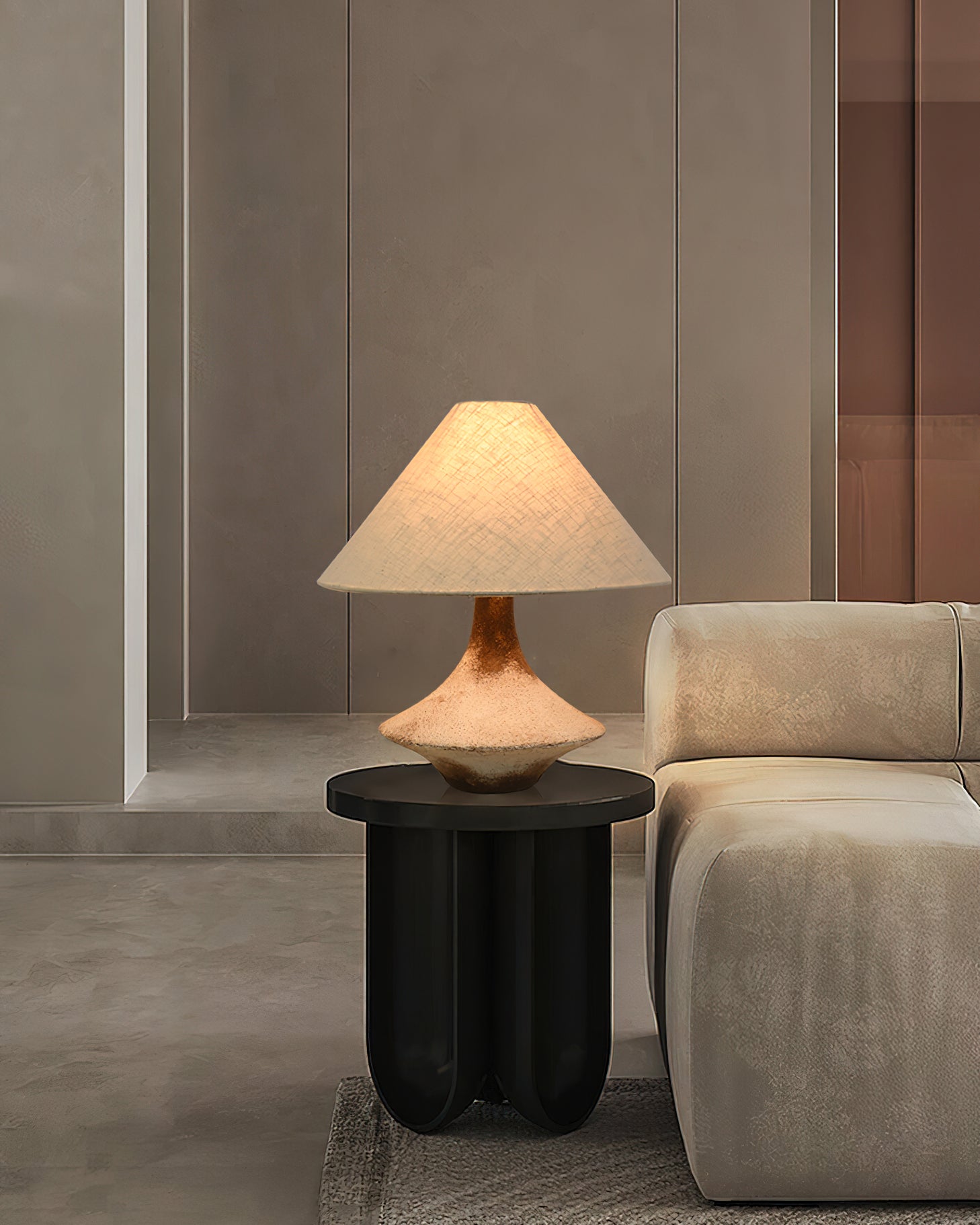 Navoer Fabric Artistic Table Lamp-Neutral Decor