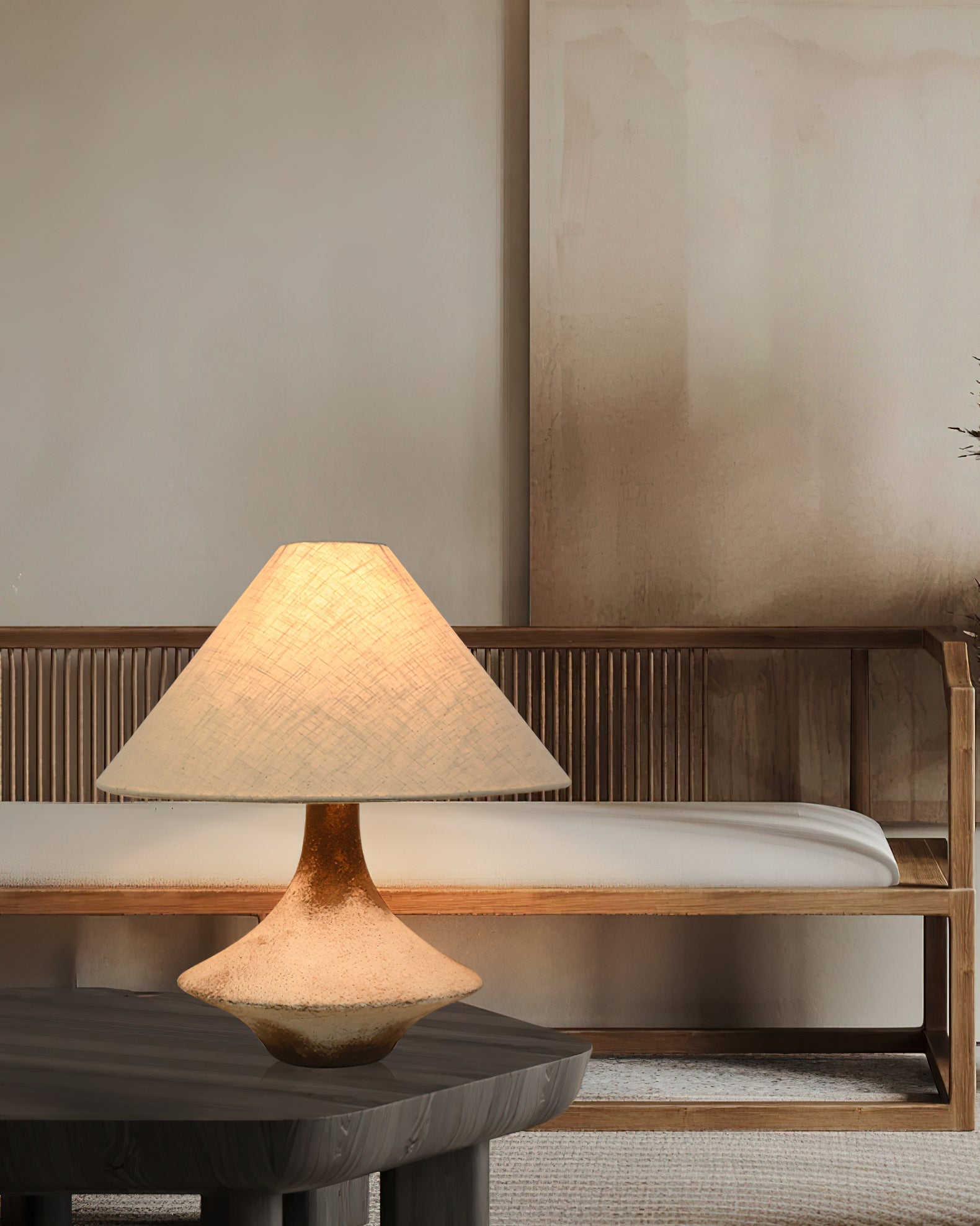 Navoer Fabric Artistic Table Lamp-Neutral Decor