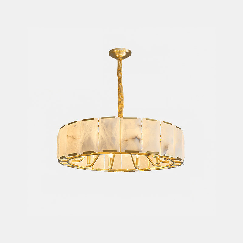 Another perspective of the Nashima Chandelier in a stylish home interior.